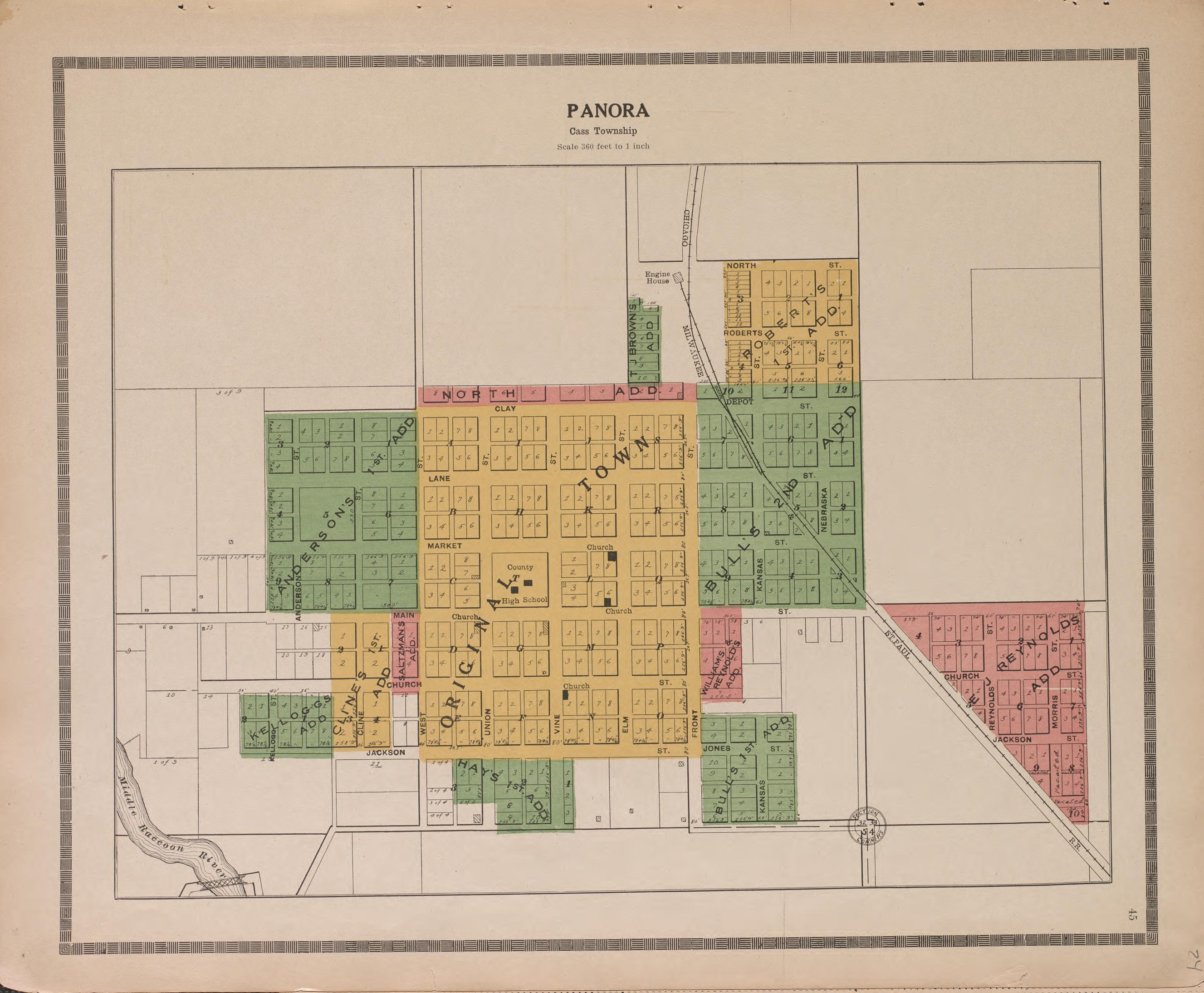 Panora from Atlas and Plat Book of Guthrie County, Iowa : Containing Outline Map of the County, Plats of All the Townships With Owners&