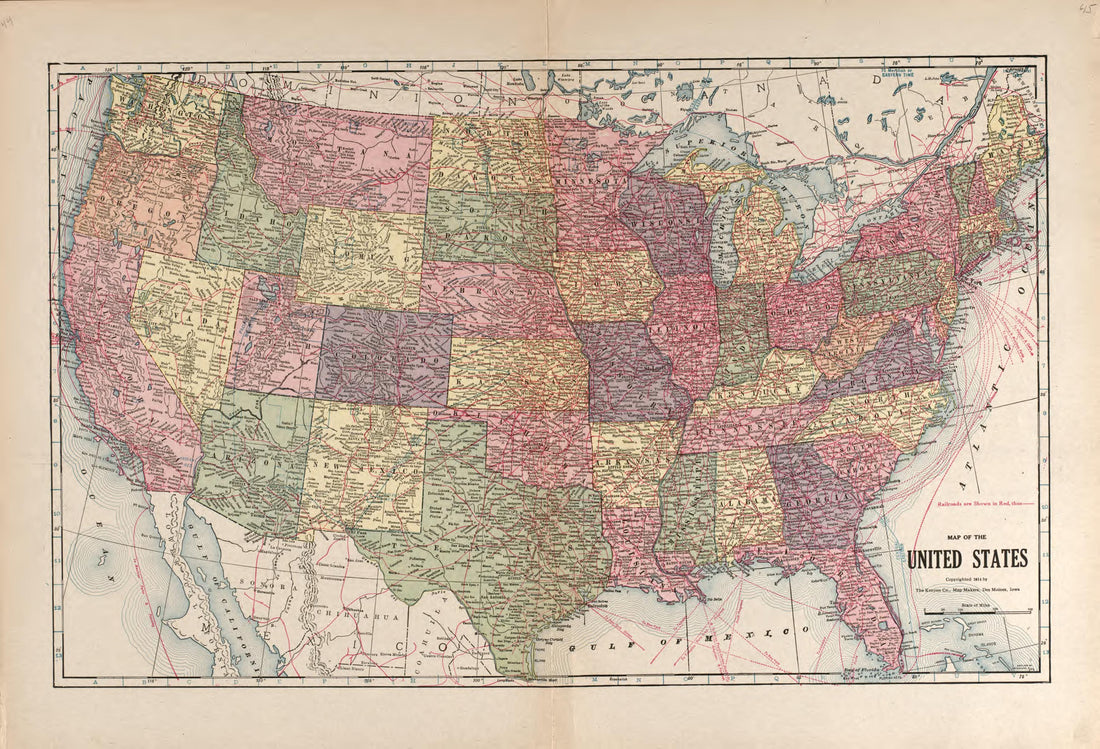 United States from Atlas and Plat Book of Poweshiek County, Iowa : Containing Outline Map of the County, Plats of All the Townships With Owners&
