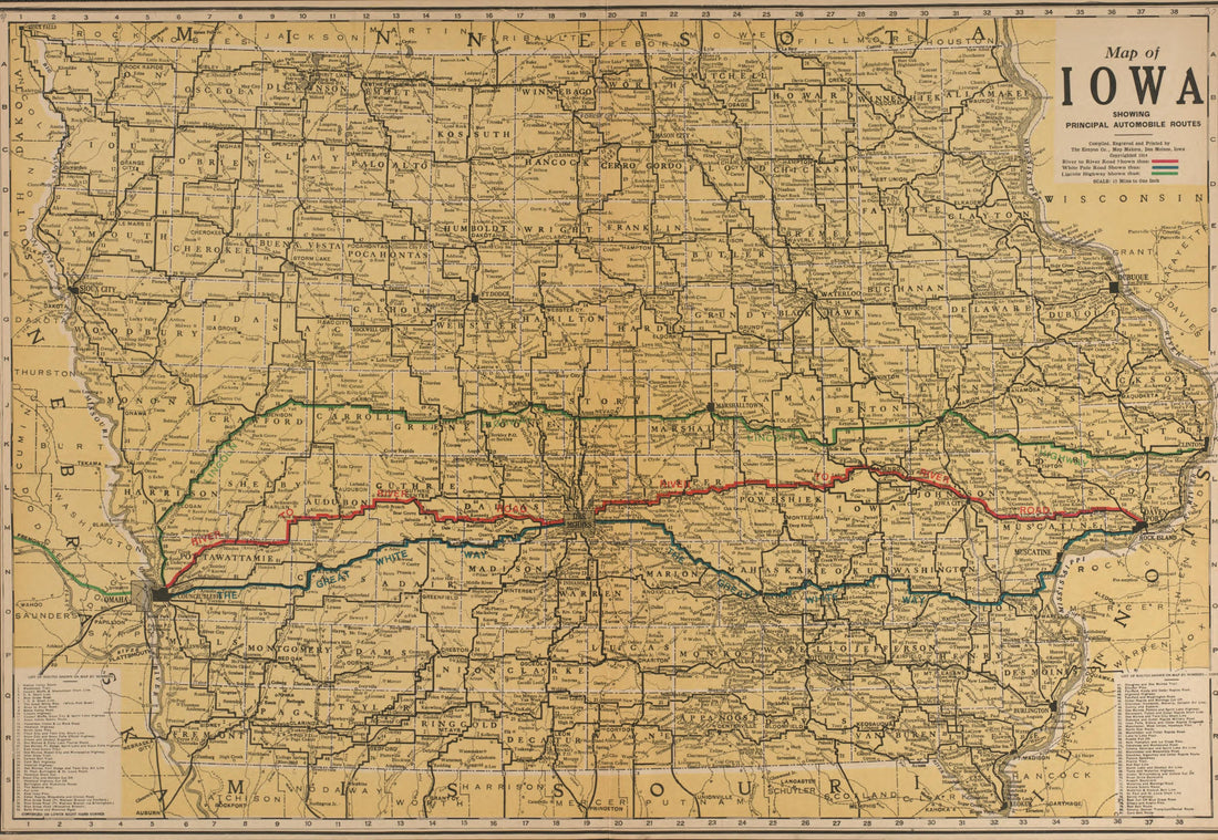 Iowa from Atlas and Plat Book of Poweshiek County, Iowa : Containing Outline Map of the County, Plats of All the Townships With Owners&