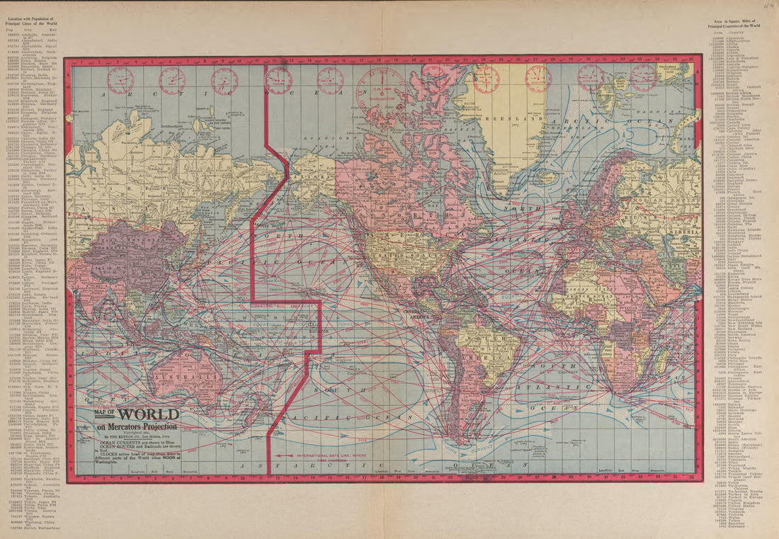 The World from Atlas and Plat Book of Poweshiek County, Iowa : Containing Outline Map of the County, Plats of All the Townships With Owners&