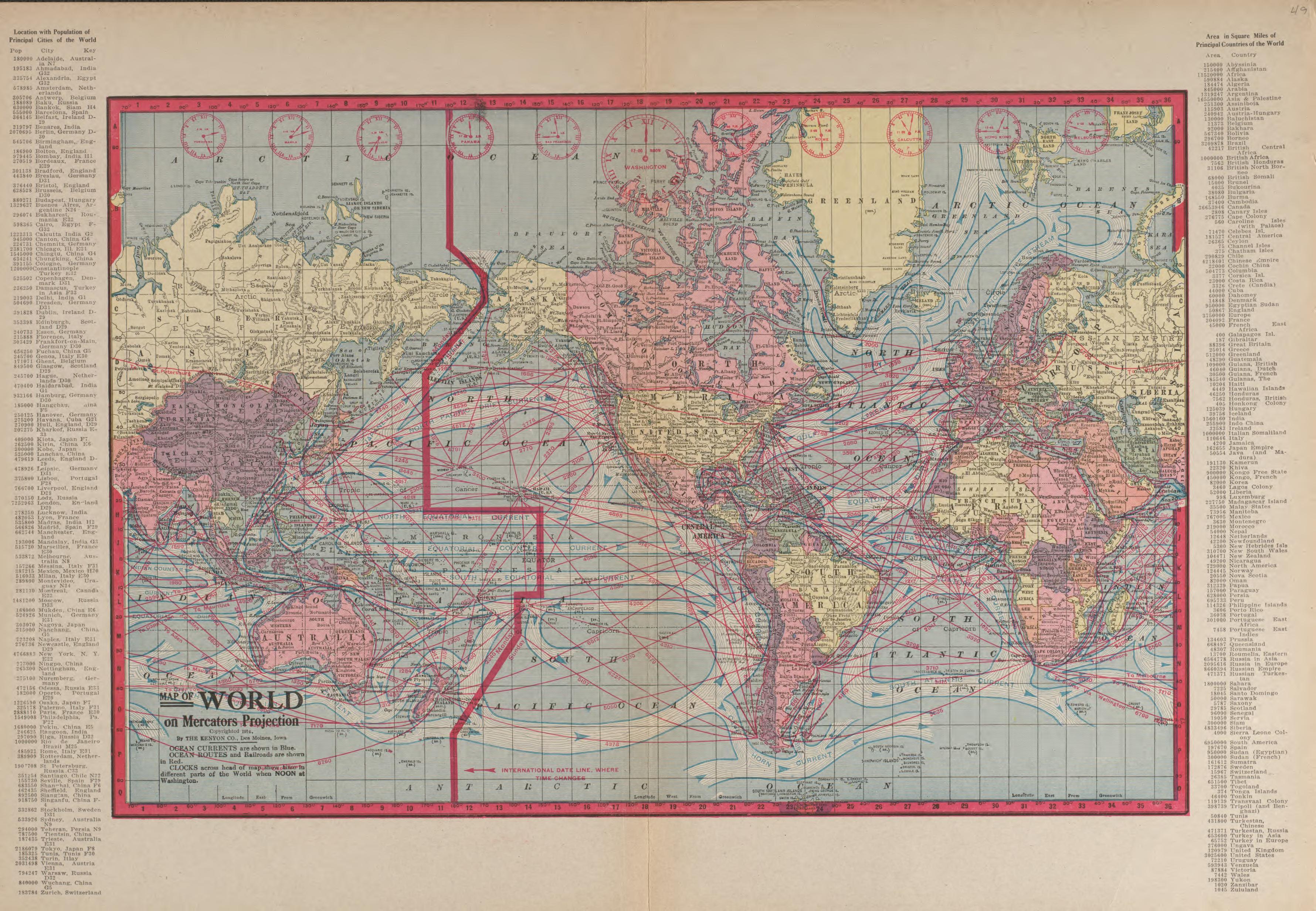 The World from Atlas and Plat Book of Poweshiek County, Iowa : Containing Outline Map of the County, Plats of All the Townships With Owners&