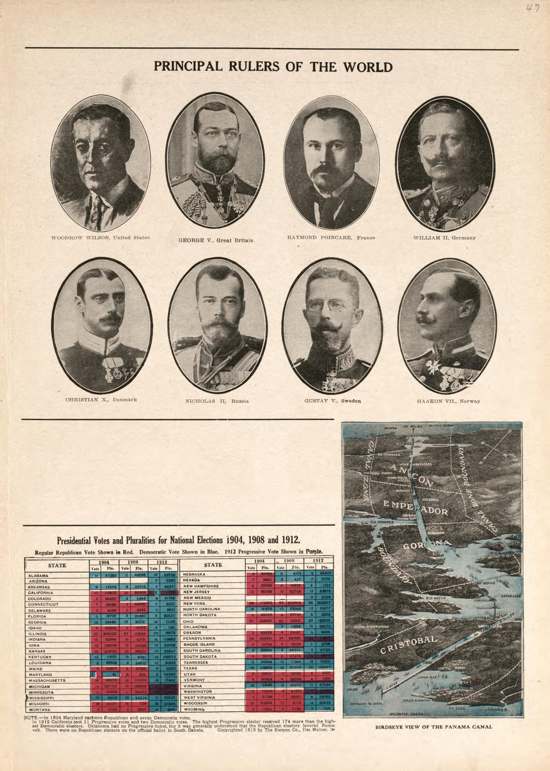 Portraits of Principal Rulers of the World from Atlas and Plat Book of Poweshiek County, Iowa : Containing Outline Map of the County, Plats of All the Townships With Owners&