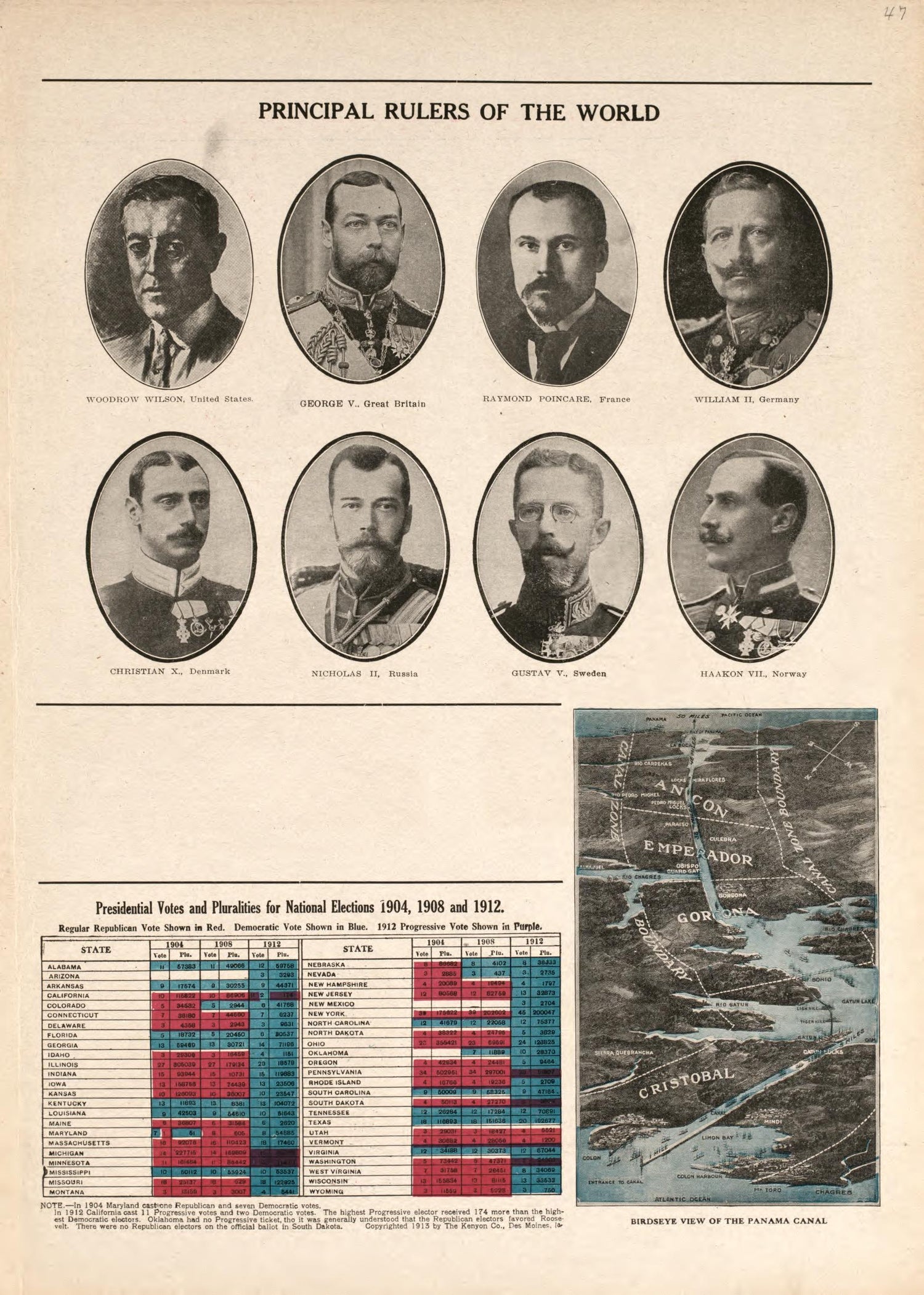 Portraits of Principal Rulers of the World from Atlas and Plat Book of Poweshiek County, Iowa : Containing Outline Map of the County, Plats of All the Townships With Owners&
