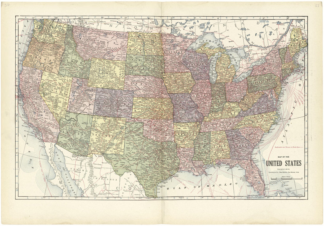 Map of the United States from Atlas and Plat Book of Jasper County, Iowa : Containing Outline Map of the County, Plats of All the Townships With Owners&