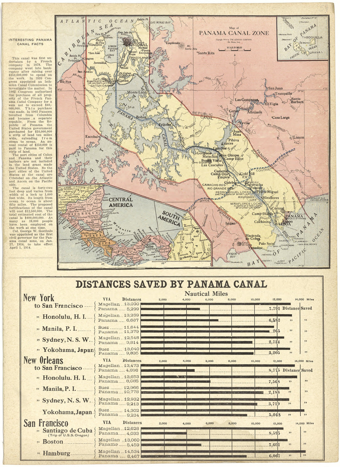 Map of Panama Canal Zone from Atlas and Plat Book of Jasper County, Iowa : Containing Outline Map of the County, Plats of All the Townships With Owners&