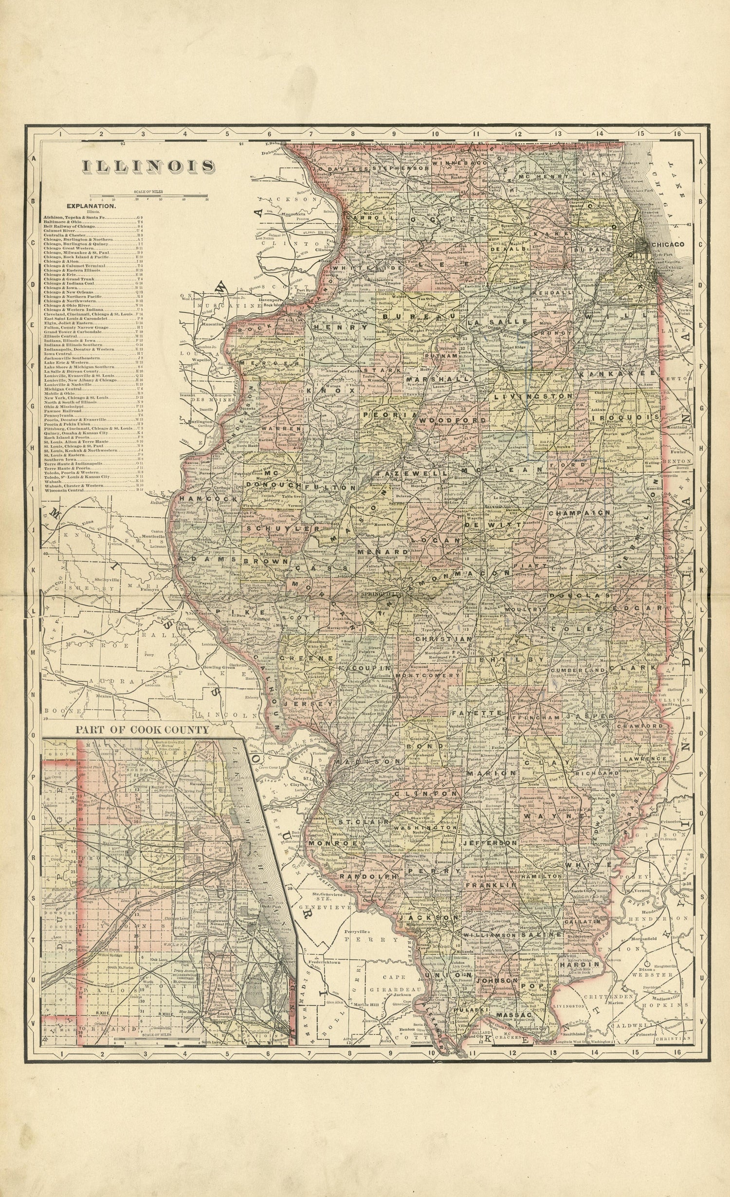 Illinois from Plat Book of Douglas County, Illinois 1893 by Relic Map Company