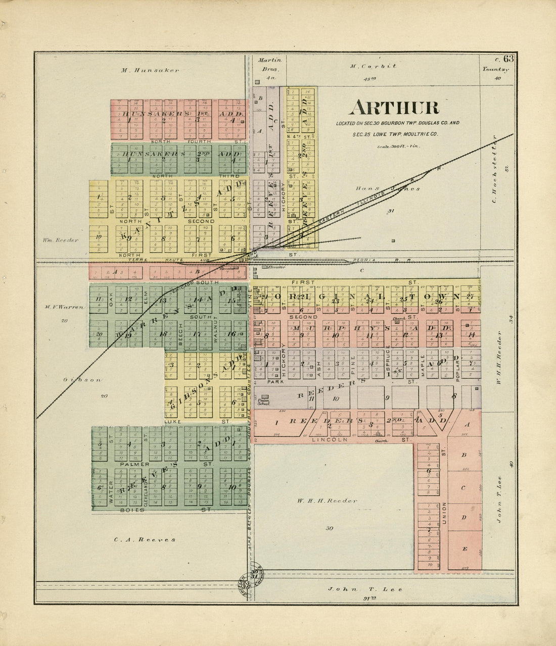 Arthur from Plat Book of Douglas County, Illinois 1893 by Relic Map Company