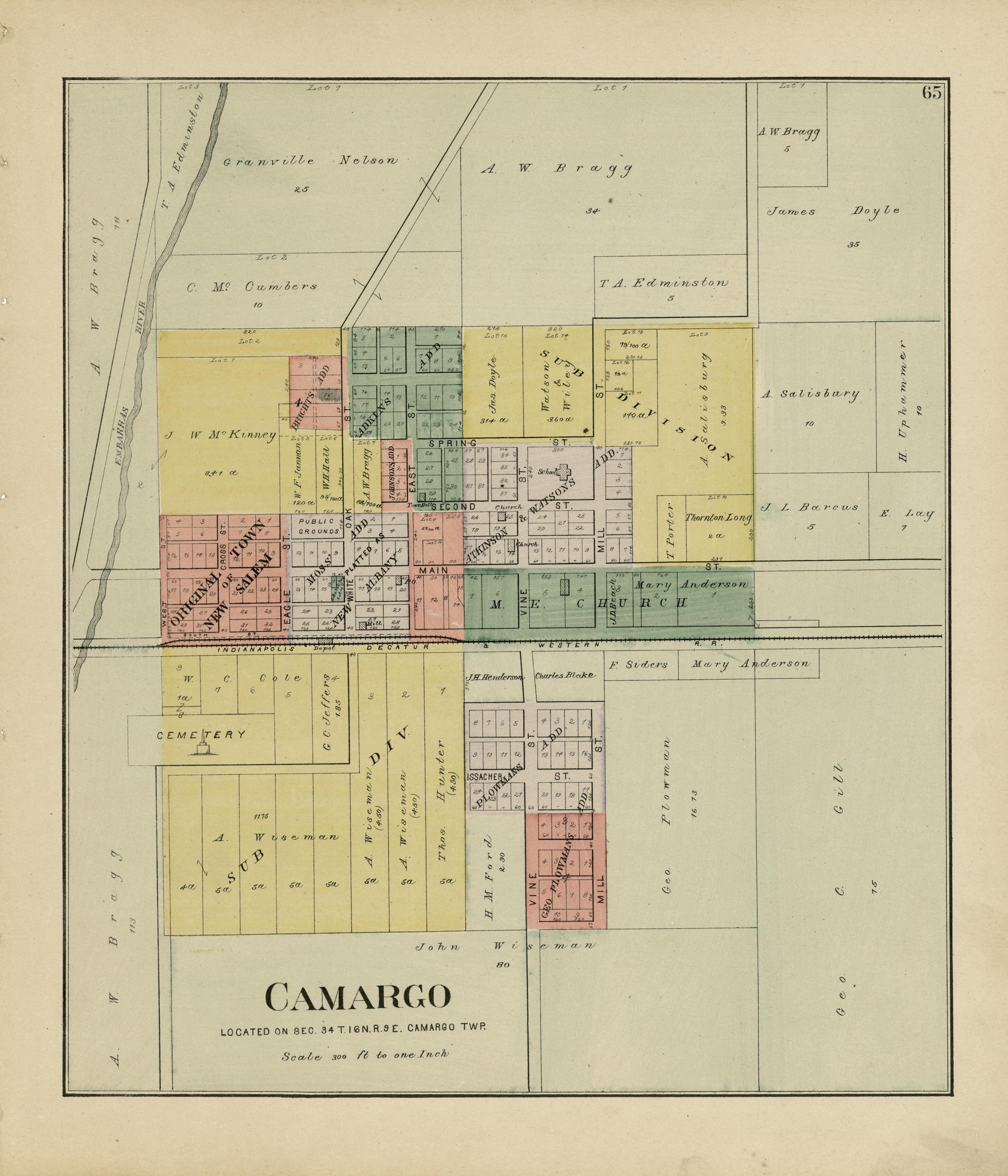 Camargo from Plat Book of Douglas County, Illinois 1893 by Relic Map Company