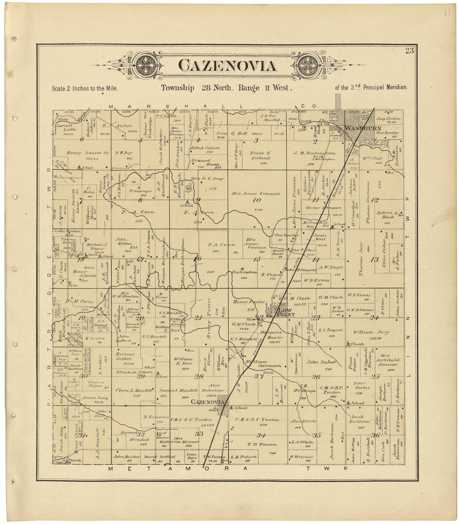 Cazenovia from Plat Book of Woodford County, Illinois 1893 by Relic Map Company