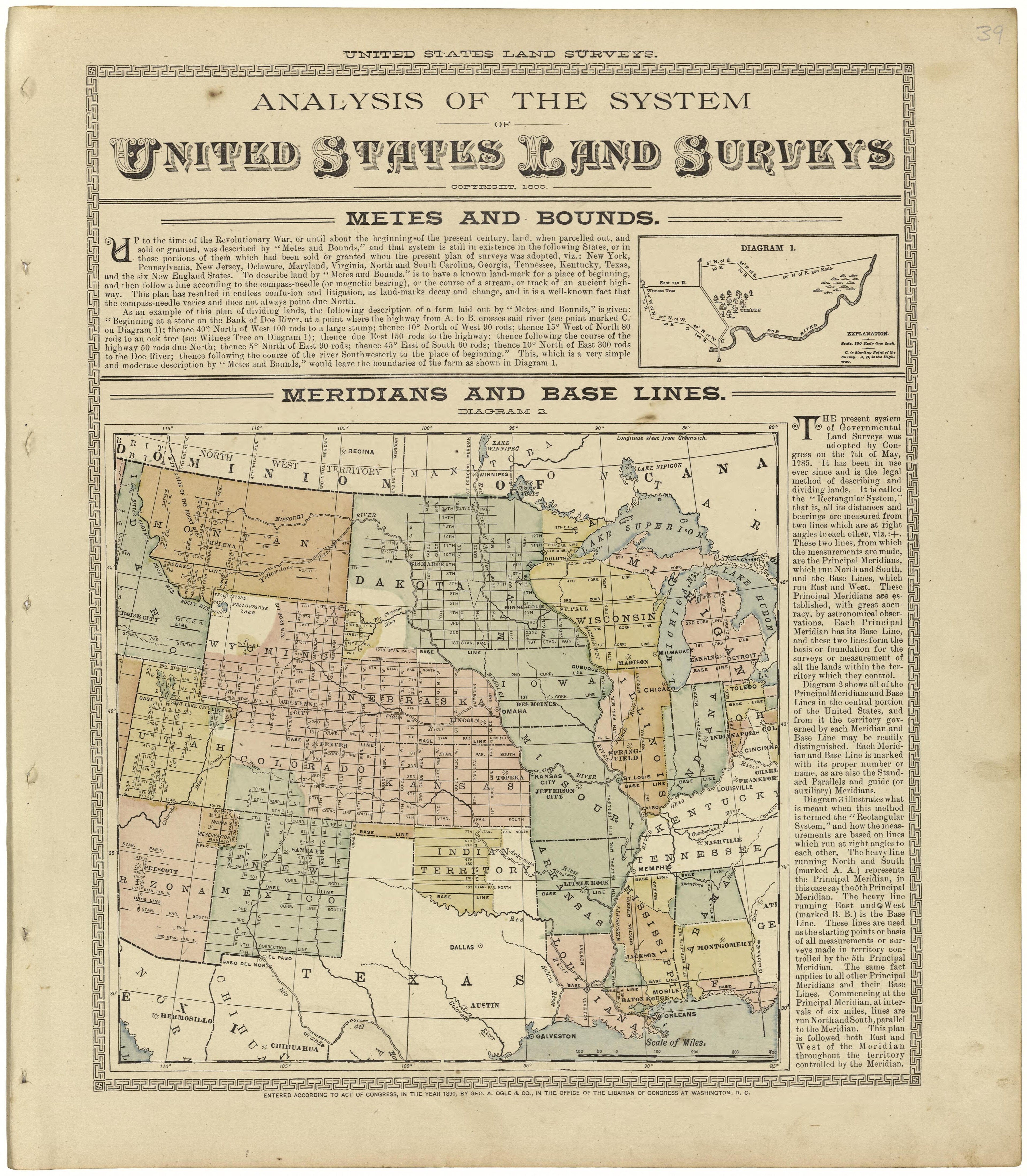 Analysis of the System of United States Land Surveys from Plat Book of Woodford County, Illinois 1893 by Relic Map Company
