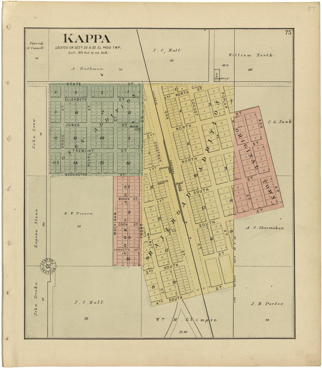 Kappa from Plat Book of Woodford County, Illinois 1893 by Relic Map Company