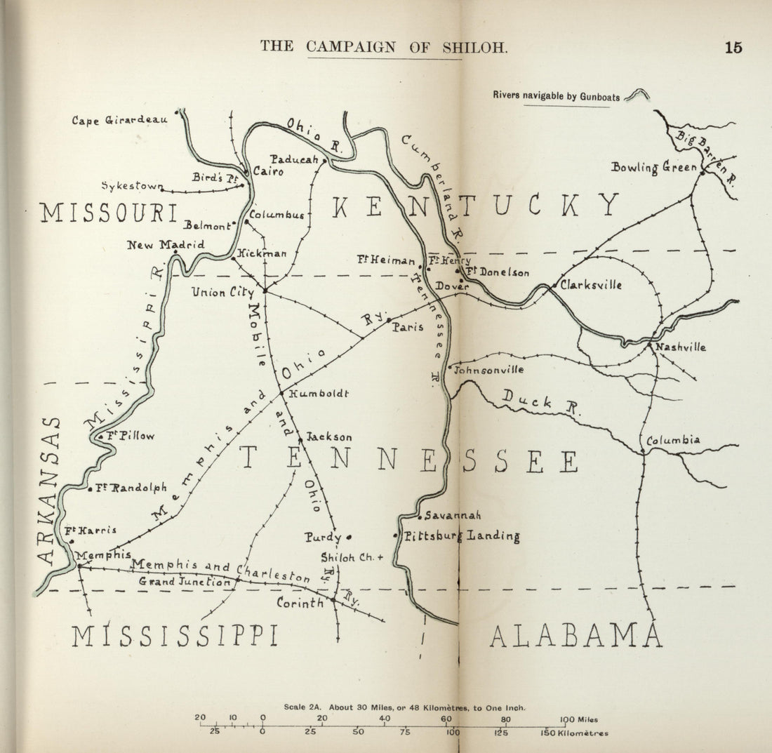 Campaign of Shiloh from the American Civil War--maps 1910 by Relic Map Company