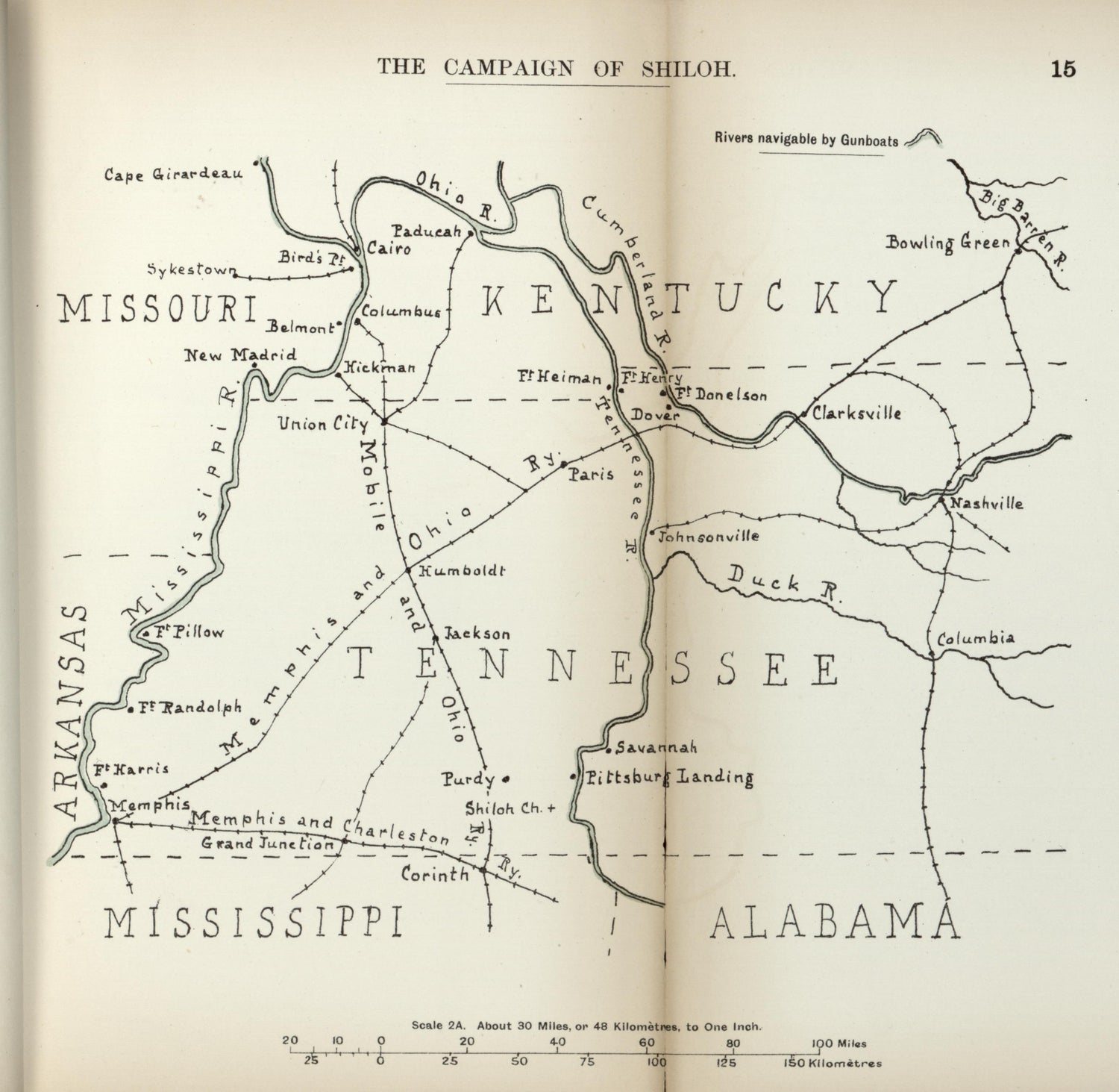 Campaign of Shiloh from the American Civil War--maps 1910 by Relic Map Company