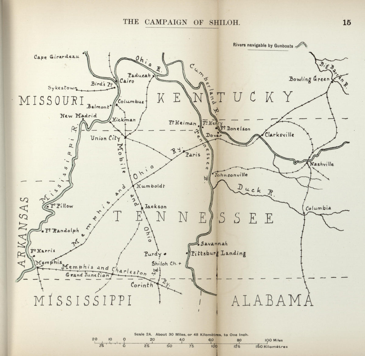 Campaign of Shiloh from the American Civil War--maps 1910 by Relic Map Company