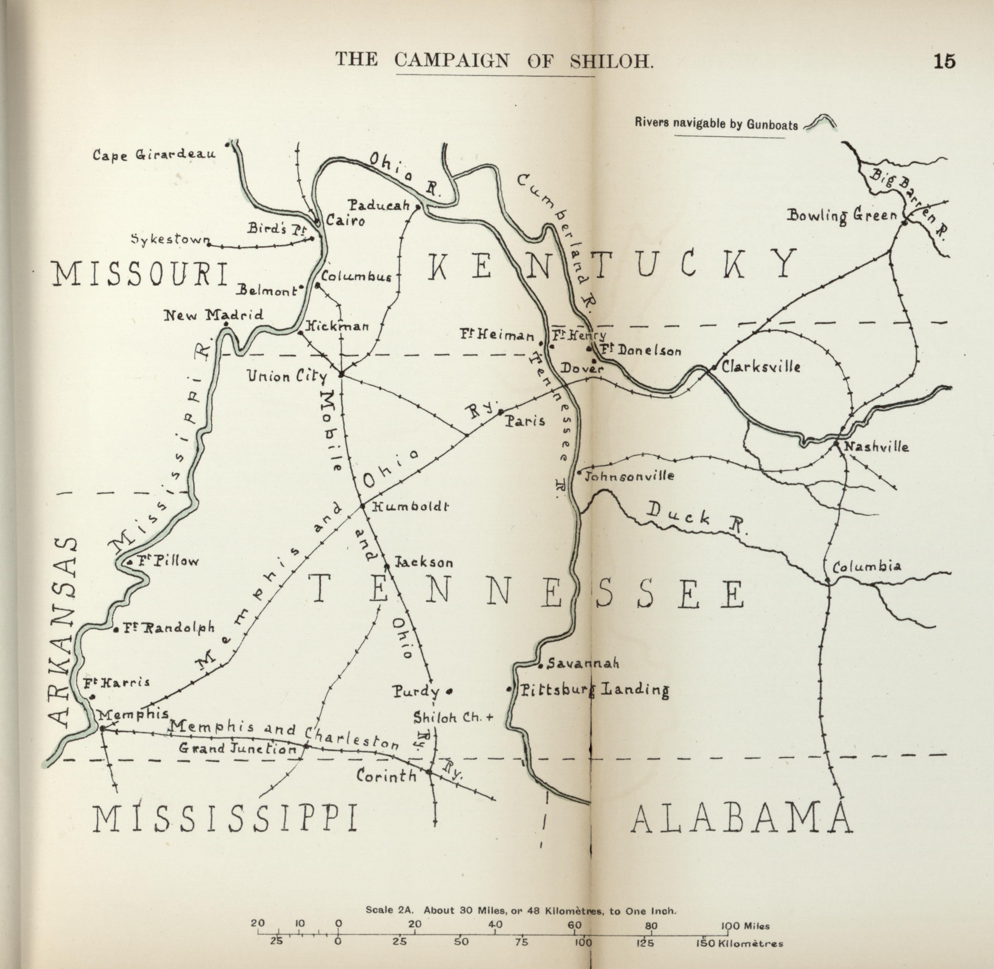Campaign of Shiloh from the American Civil War--maps 1910 by Relic Map Company