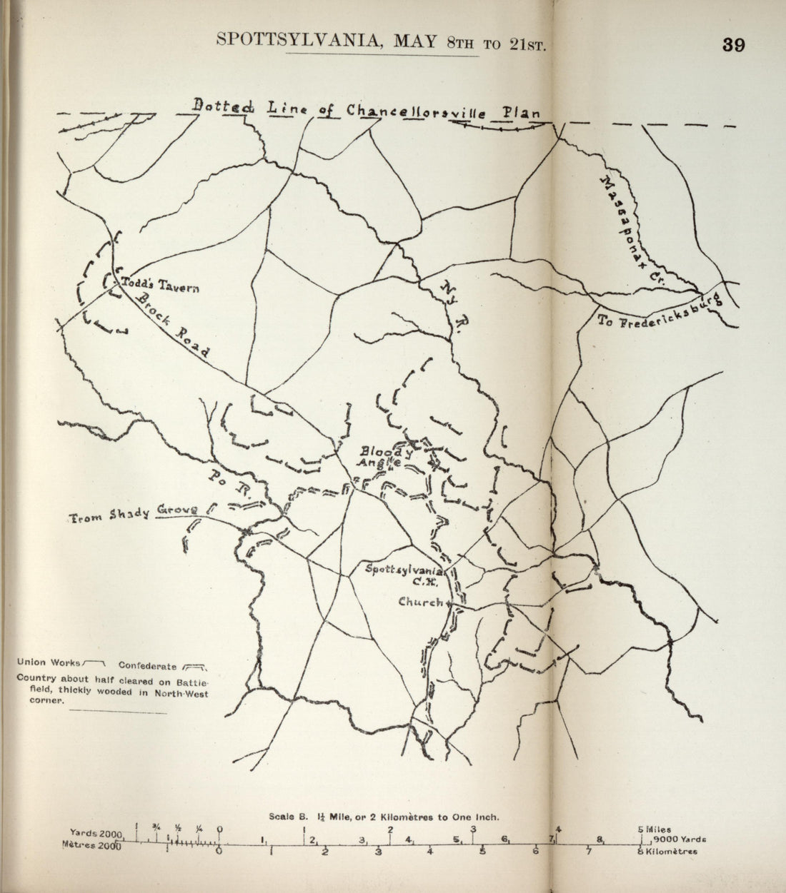 Spotsylvania, May 8-21 from the American Civil War--maps 1910 by Relic Map Company