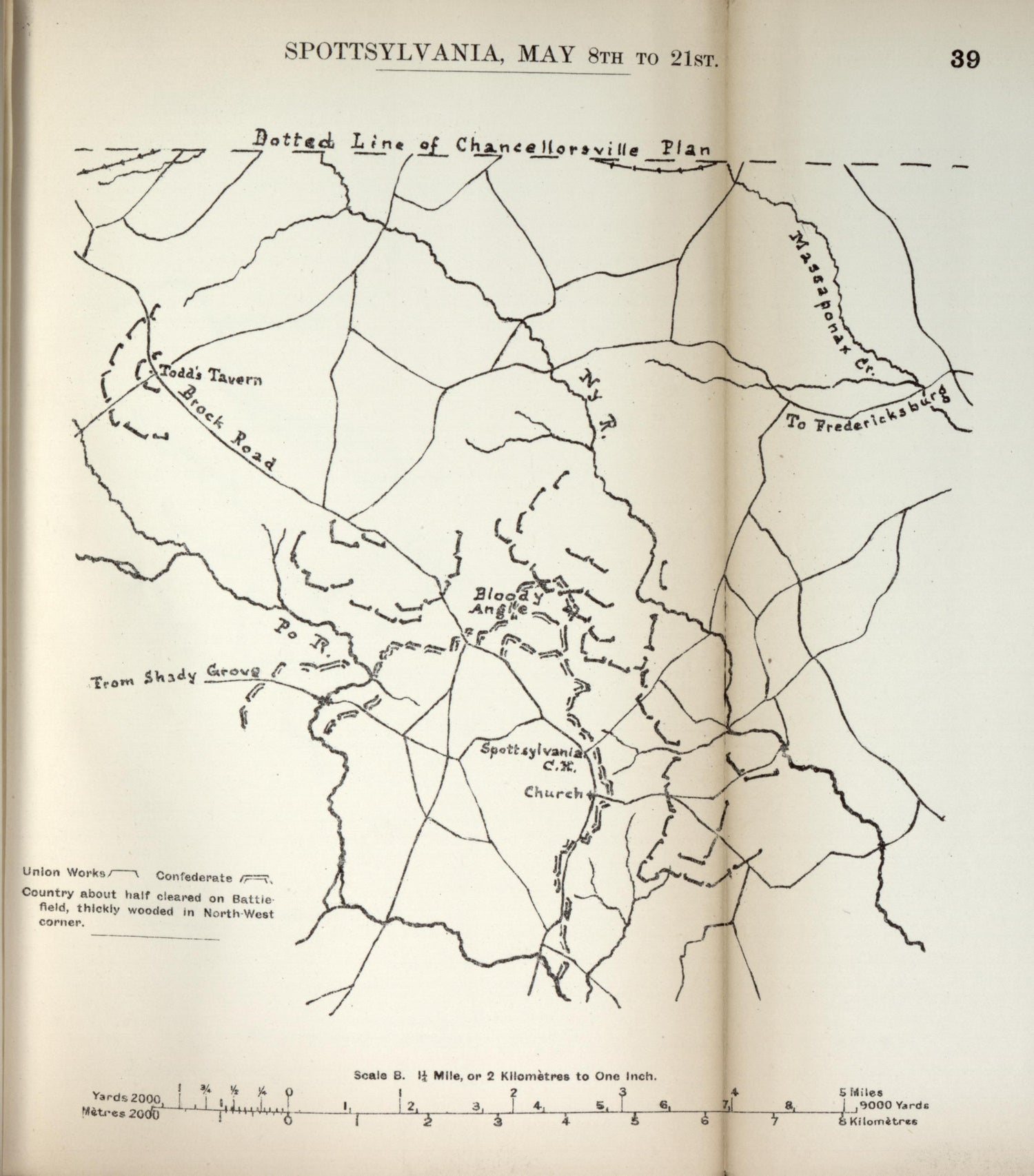 Spotsylvania, May 8-21 from the American Civil War--maps 1910 by Relic Map Company