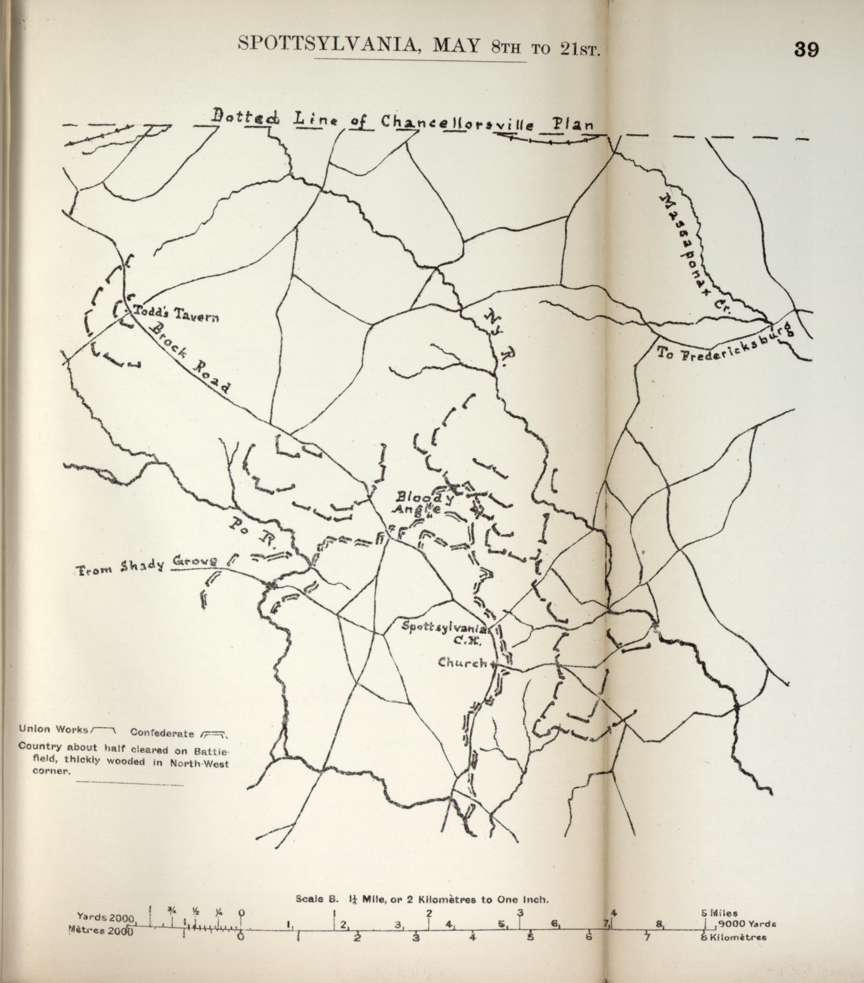 Spotsylvania, May 8-21 from the American Civil War--maps 1910 by Relic Map Company