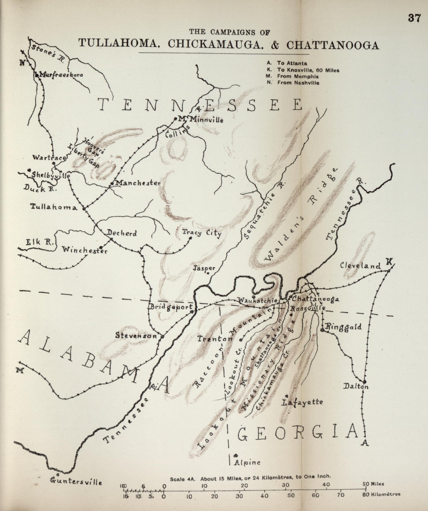 Campaigns of Tullahoma, Chickamauga, and Chattanooga from the American Civil War--maps 1910 by Relic Map Company