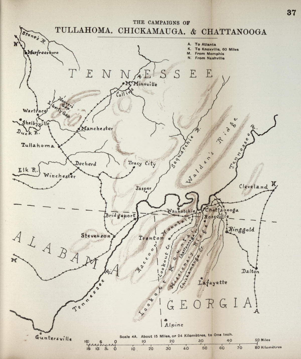Campaigns of Tullahoma, Chickamauga, and Chattanooga from the American Civil War--maps 1910 by Relic Map Company