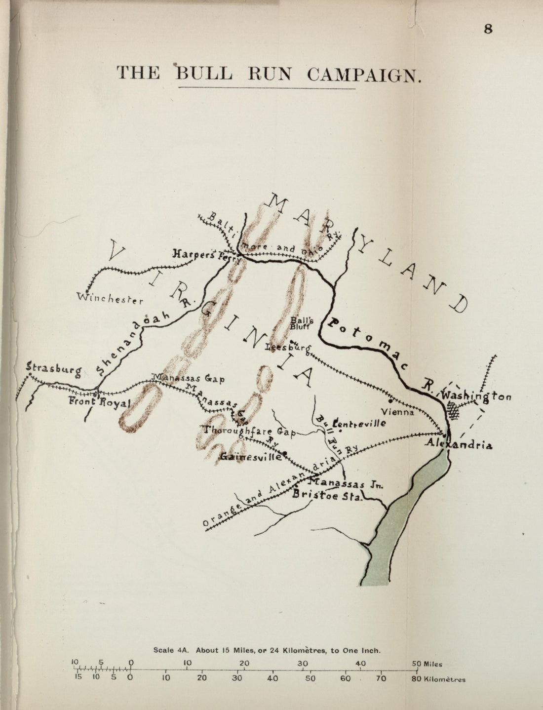 Bull Run Campaign from the American Civil War--maps 1910 by Relic Map Company