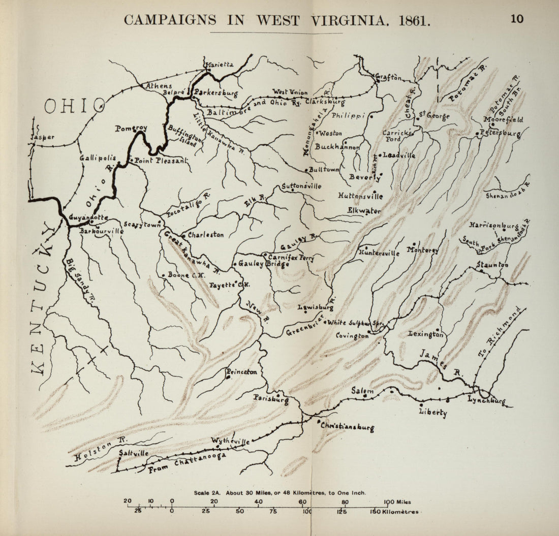 Campaign In West Virginia, 1861 from the American Civil War--maps 1910 by Relic Map Company