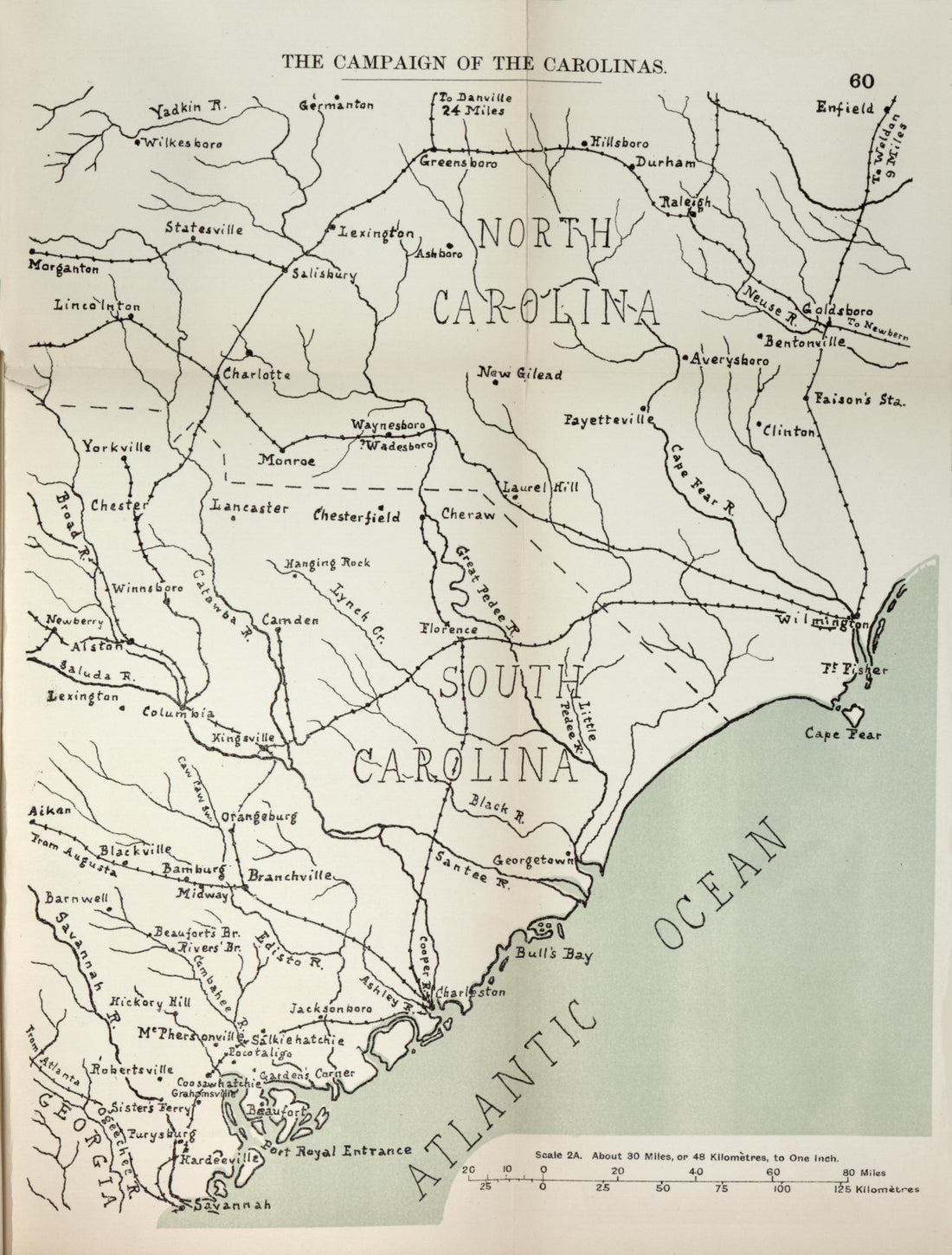 Campaign of the Carolinas from the American Civil War--maps 1910 by Relic Map Company