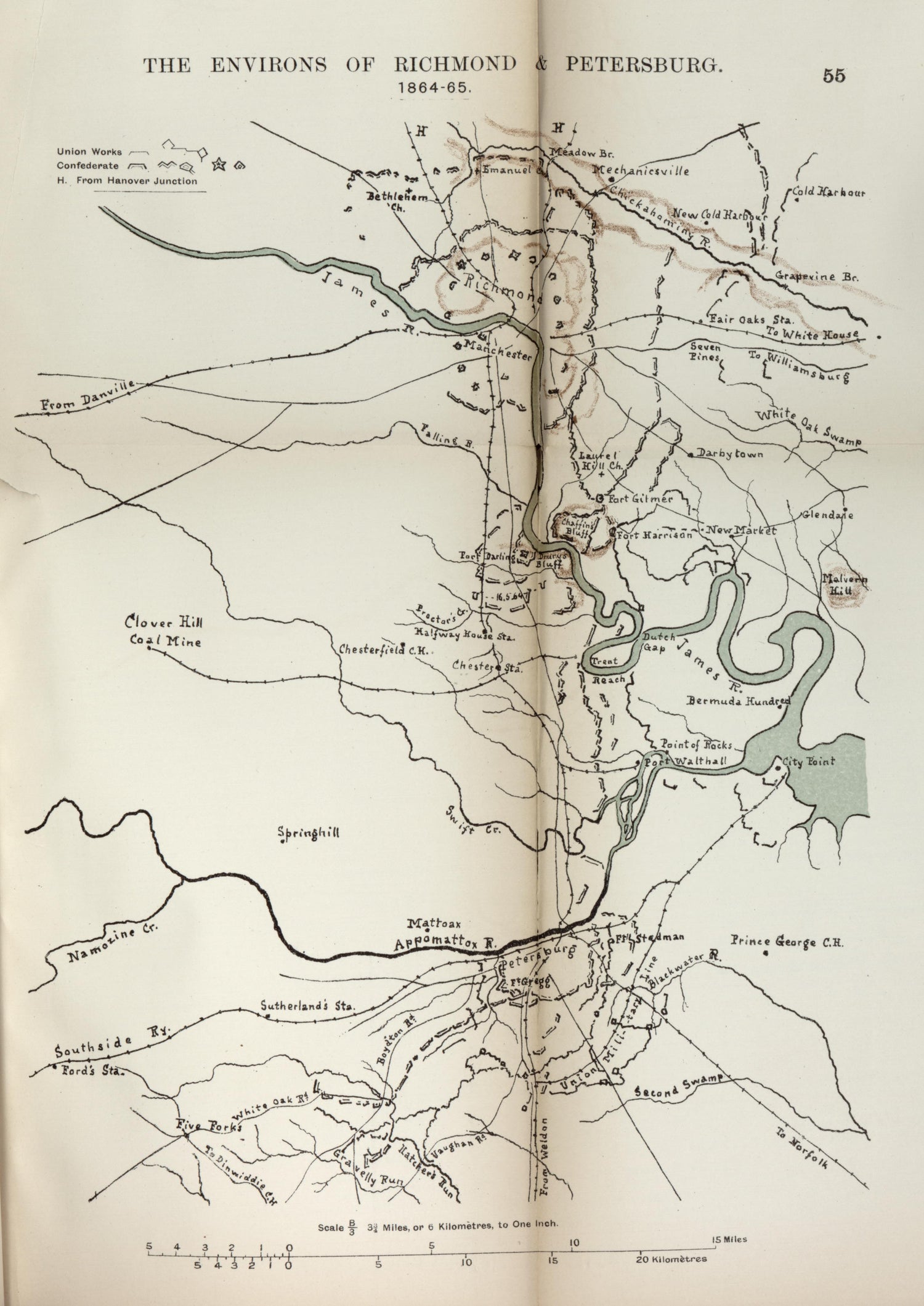 Environs of Richmond and Petersburg, 1864-1865 from the American Civil War--maps 1910 by Relic Map Company