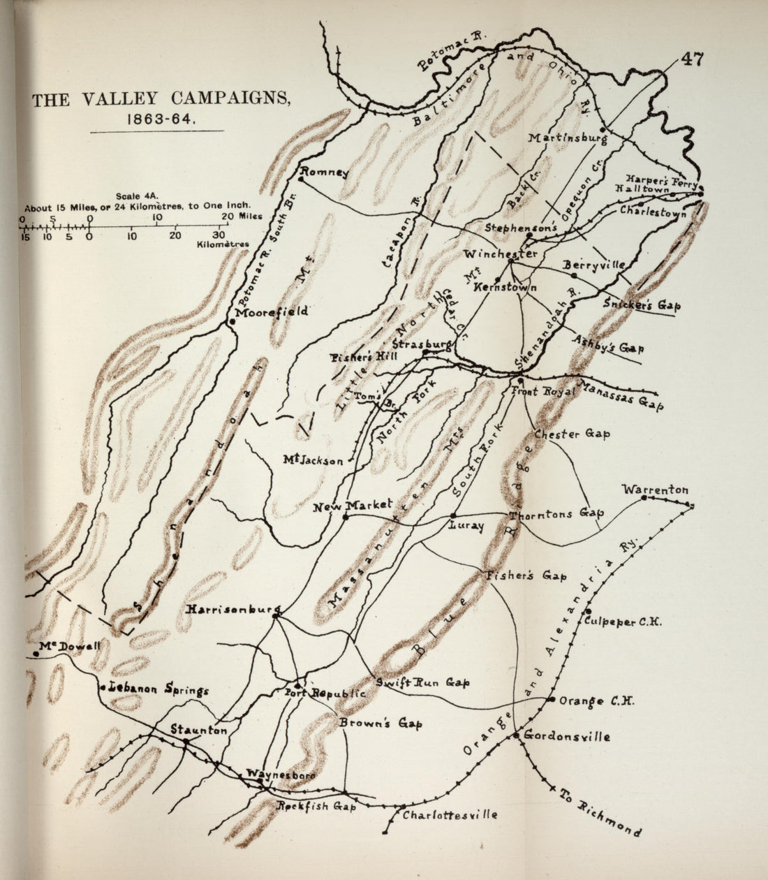 Valley Campaigns, 1863-1864 from the American Civil War--maps 1910 by Relic Map Company