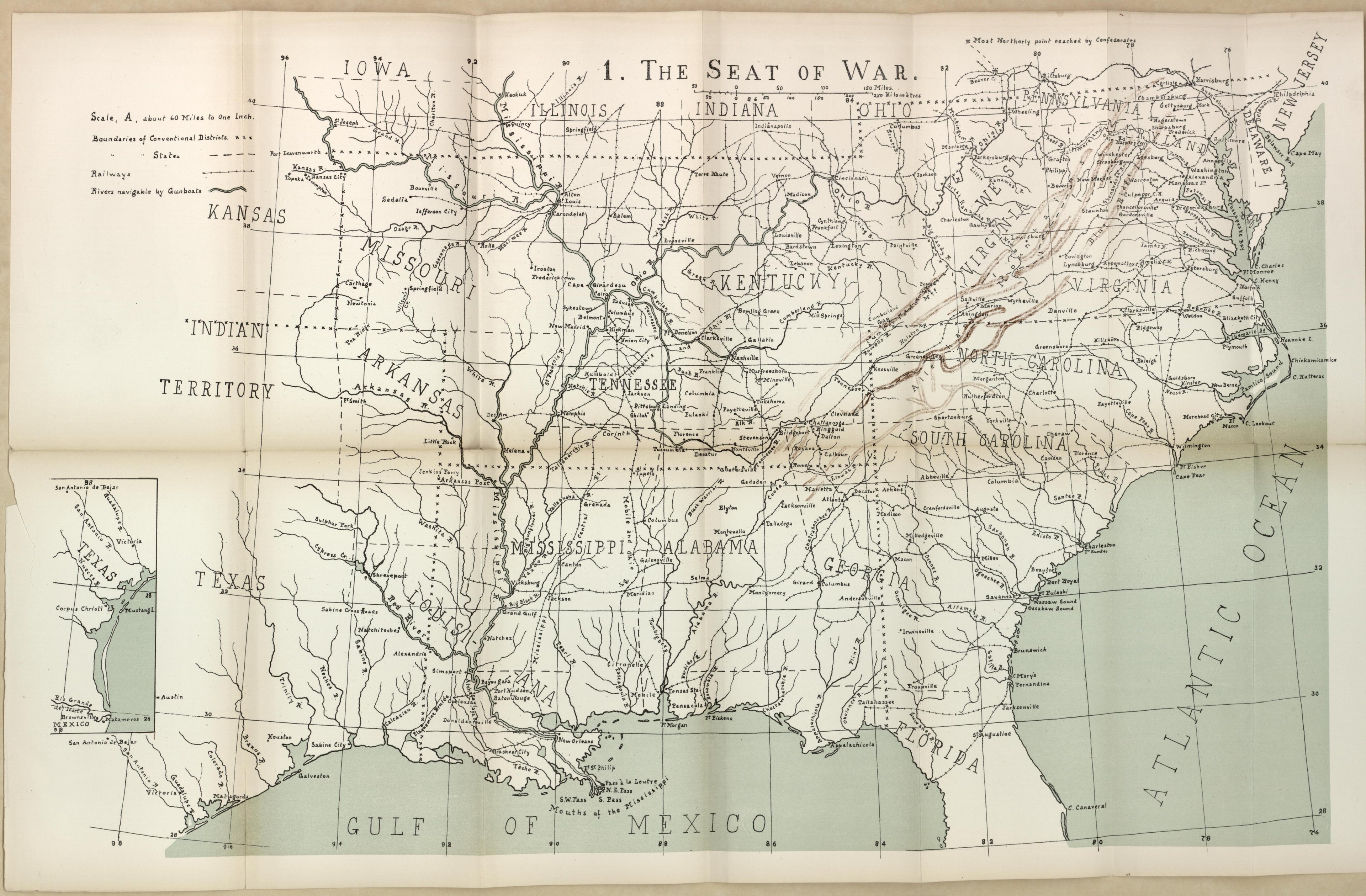 Seat of War from the American Civil War--maps 1910 by Relic Map Company