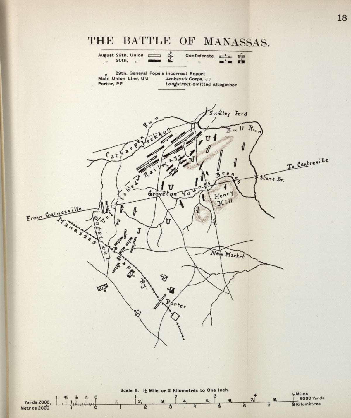 Battle of Manassas from the American Civil War--maps 1910 by Relic Map Company