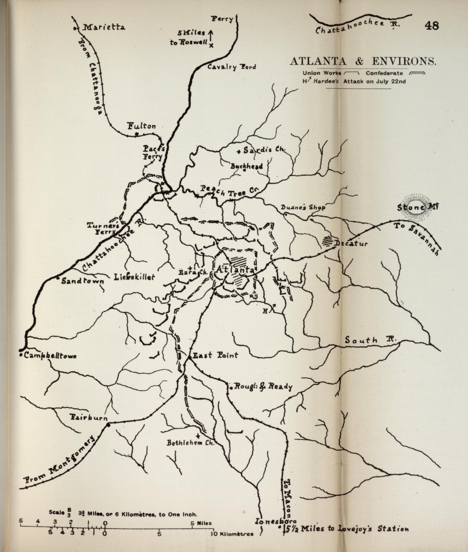 Atlanta and Environs from the American Civil War--maps 1910 by Relic Map Company