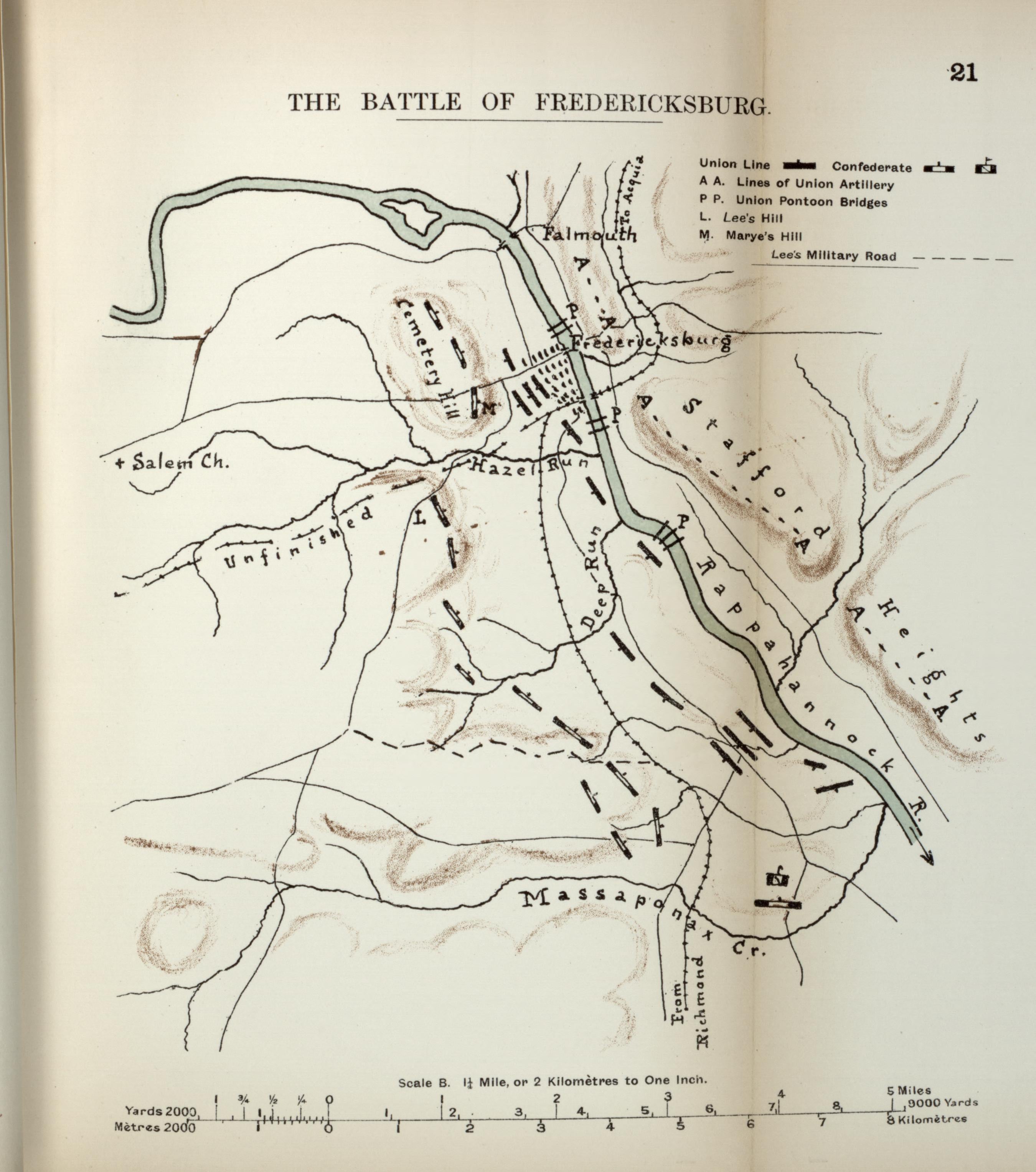 Battle of Fredericksburg from the American Civil War--maps 1910 by Relic Map Company