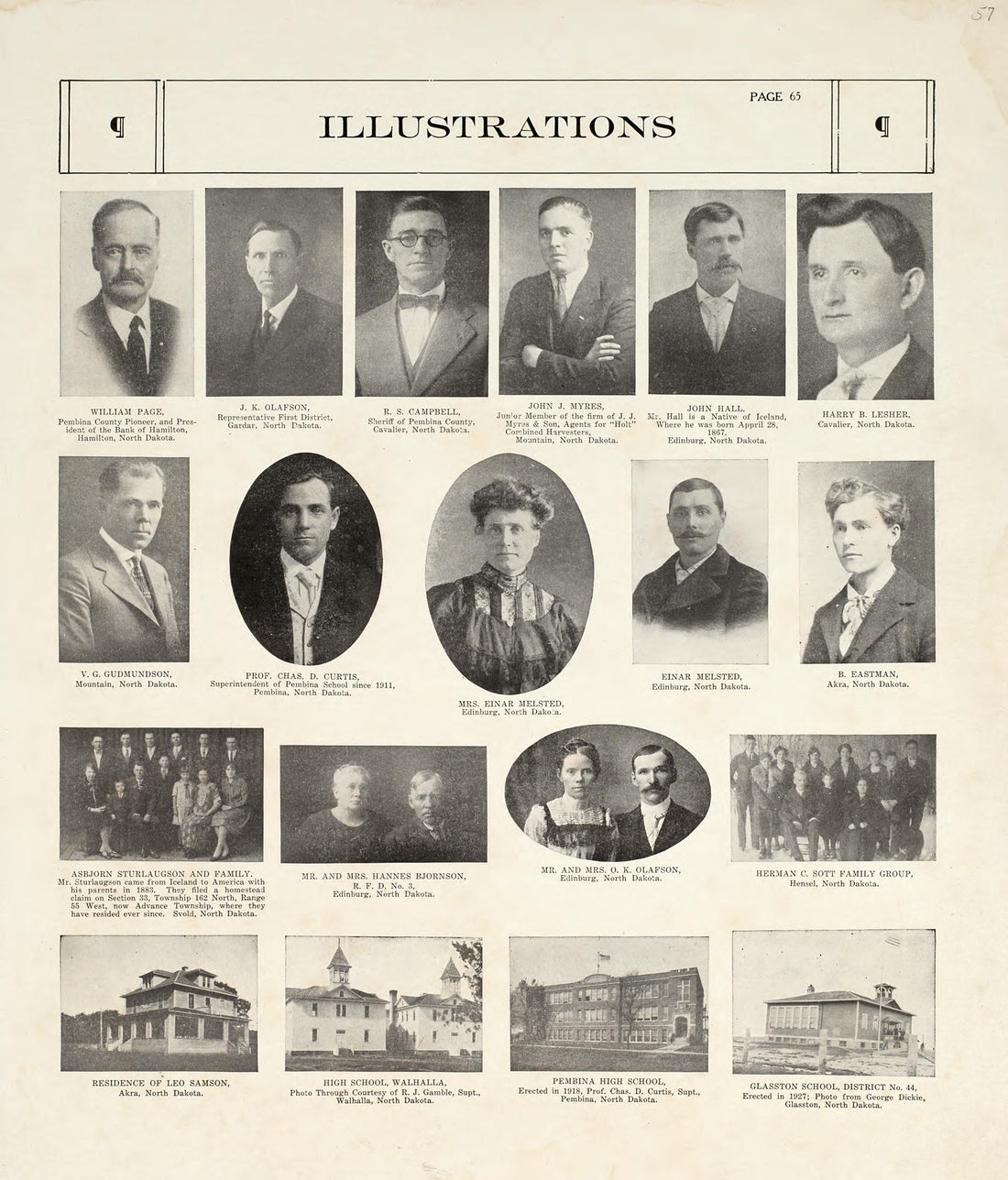 Illustrations from Standard Atlas of Pembina County, North Dakota : Including a Plat Book of the Villages, Cities and Townships of the County, Map of the State, United States and World : Patrons Directory, … 1928 by Relic Map Company