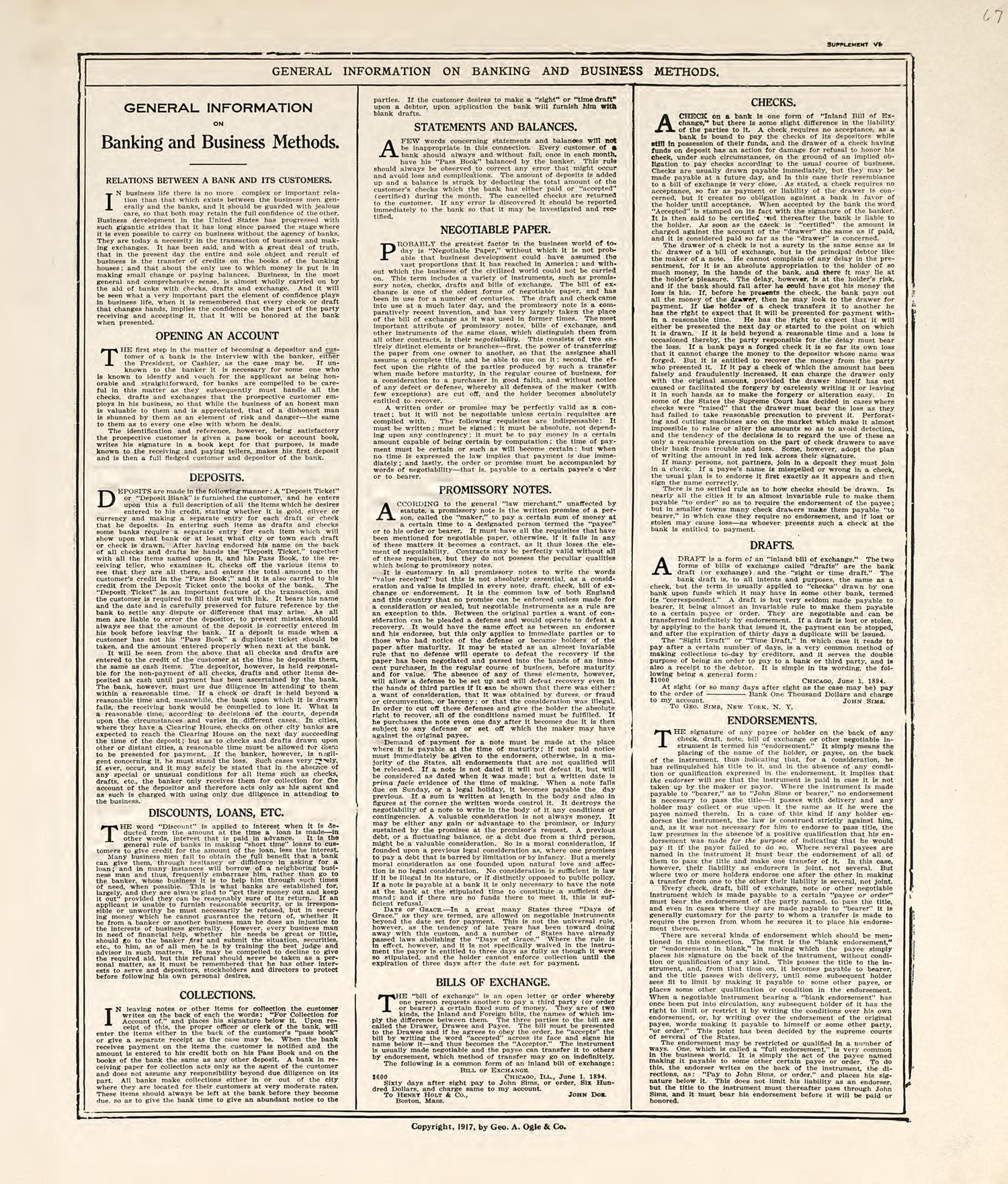 General Information On Banking and Business Methods from Standard Atlas of Pembina County, North Dakota : Including a Plat Book of the Villages, Cities and Townships of the County, Map of the State, United States and World : Patrons Directory, … 1928 by Relic Map Company