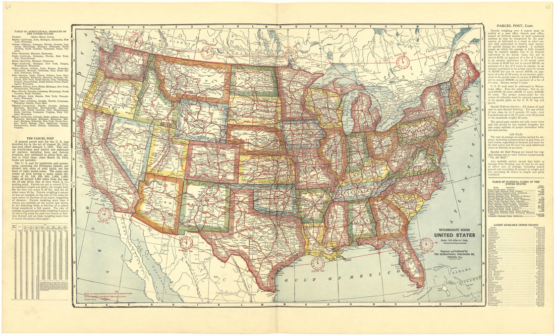 United States from Standard Atlas of Becker County, Minnesota : Including a Plat Book of the Villages, Cities and Townships of the County, Map of the State, United States and World : Patrons Directory, Reference … 1929 by Relic Map Company