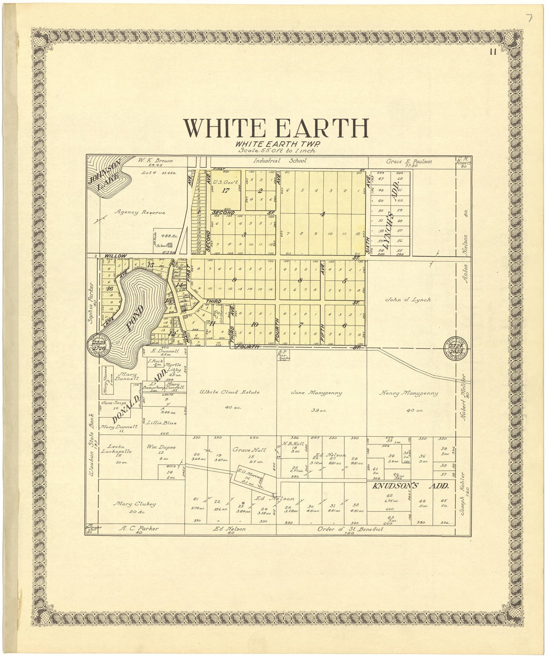 White Earth from Standard Atlas of Becker County, Minnesota : Including a Plat Book of the Villages, Cities and Townships of the County, Map of the State, United States and World : Patrons Directory, Reference … 1929 by Relic Map Company