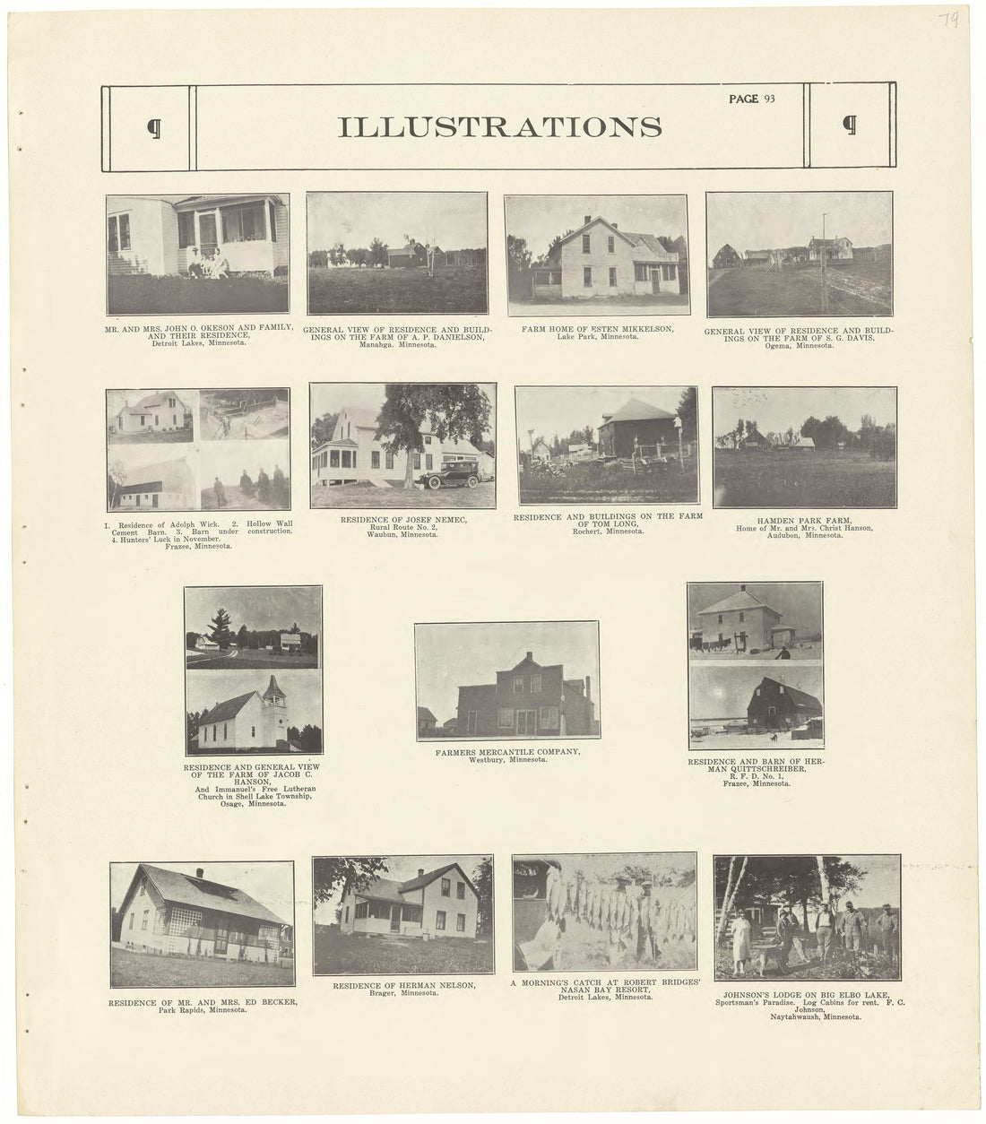 Illustrations from Standard Atlas of Becker County, Minnesota : Including a Plat Book of the Villages, Cities and Townships of the County, Map of the State, United States and World : Patrons Directory, Reference … 1929 by Relic Map Company