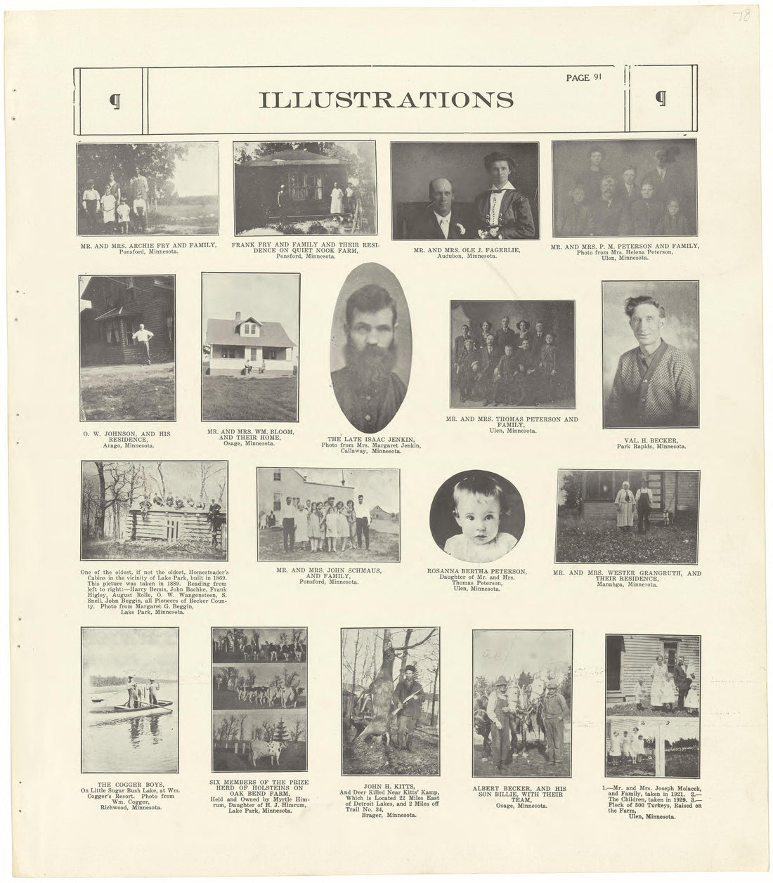 Illustrations from Standard Atlas of Becker County, Minnesota : Including a Plat Book of the Villages, Cities and Townships of the County, Map of the State, United States and World : Patrons Directory, Reference … 1929 by Relic Map Company