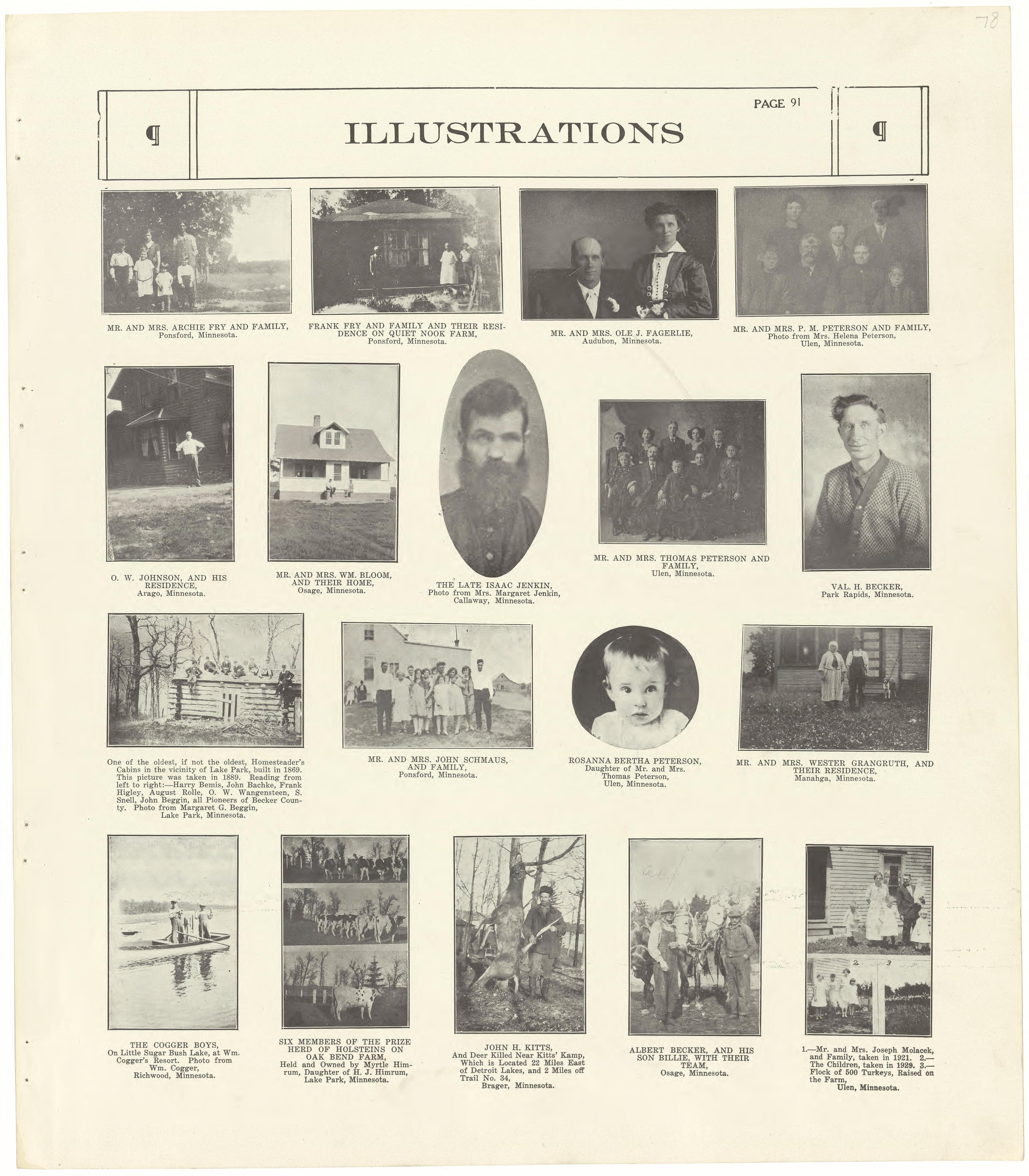 Illustrations from Standard Atlas of Becker County, Minnesota : Including a Plat Book of the Villages, Cities and Townships of the County, Map of the State, United States and World : Patrons Directory, Reference … 1929 by Relic Map Company