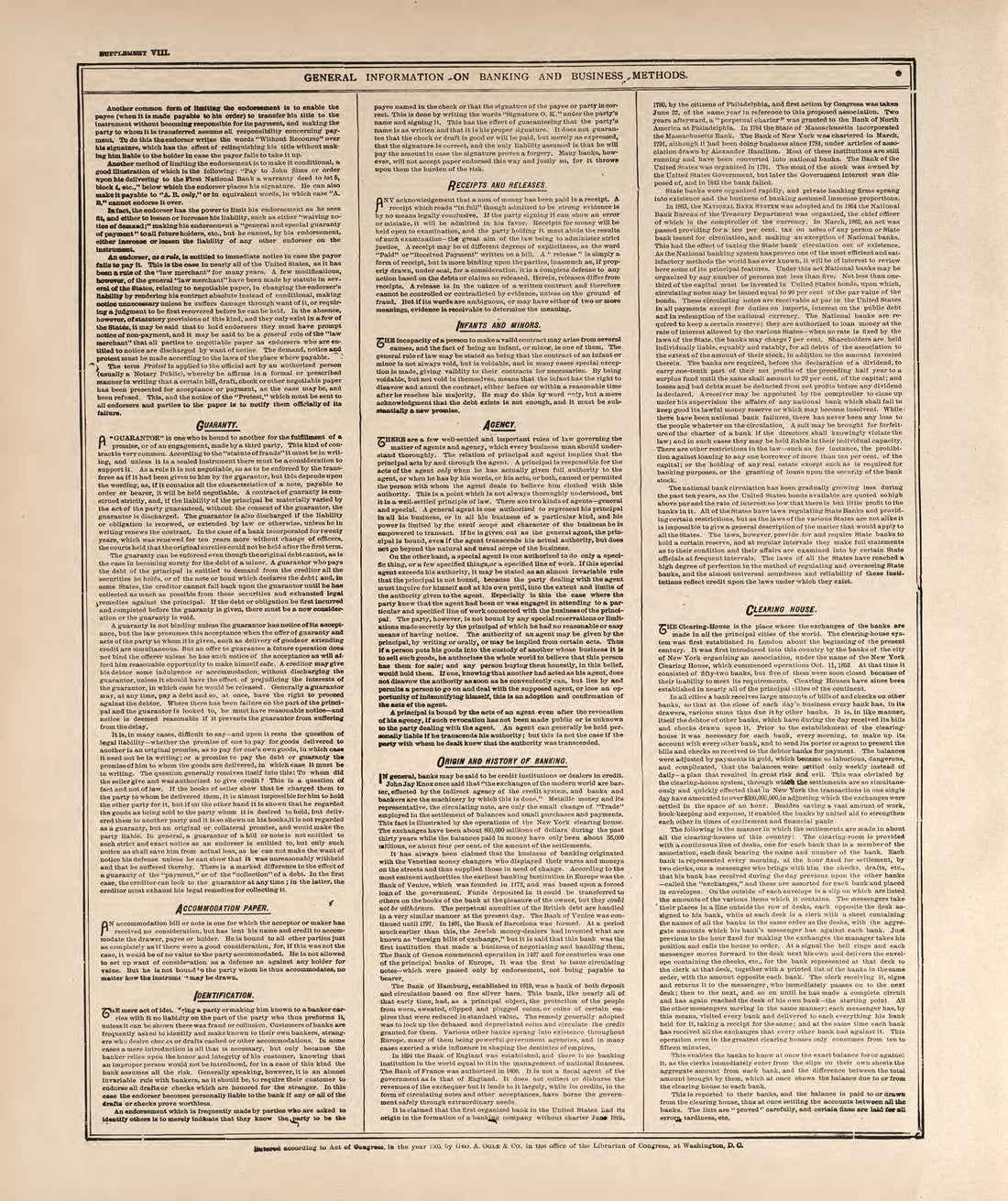 General Information of Banking and Business Methods--continued from Standard Atlas of Buena Vista County, Iowa : Including a Plat Book of the Villages, Cities and Townships of the County, Map of the State, United States and World, Patrons Directory, R... by Relic Map Company