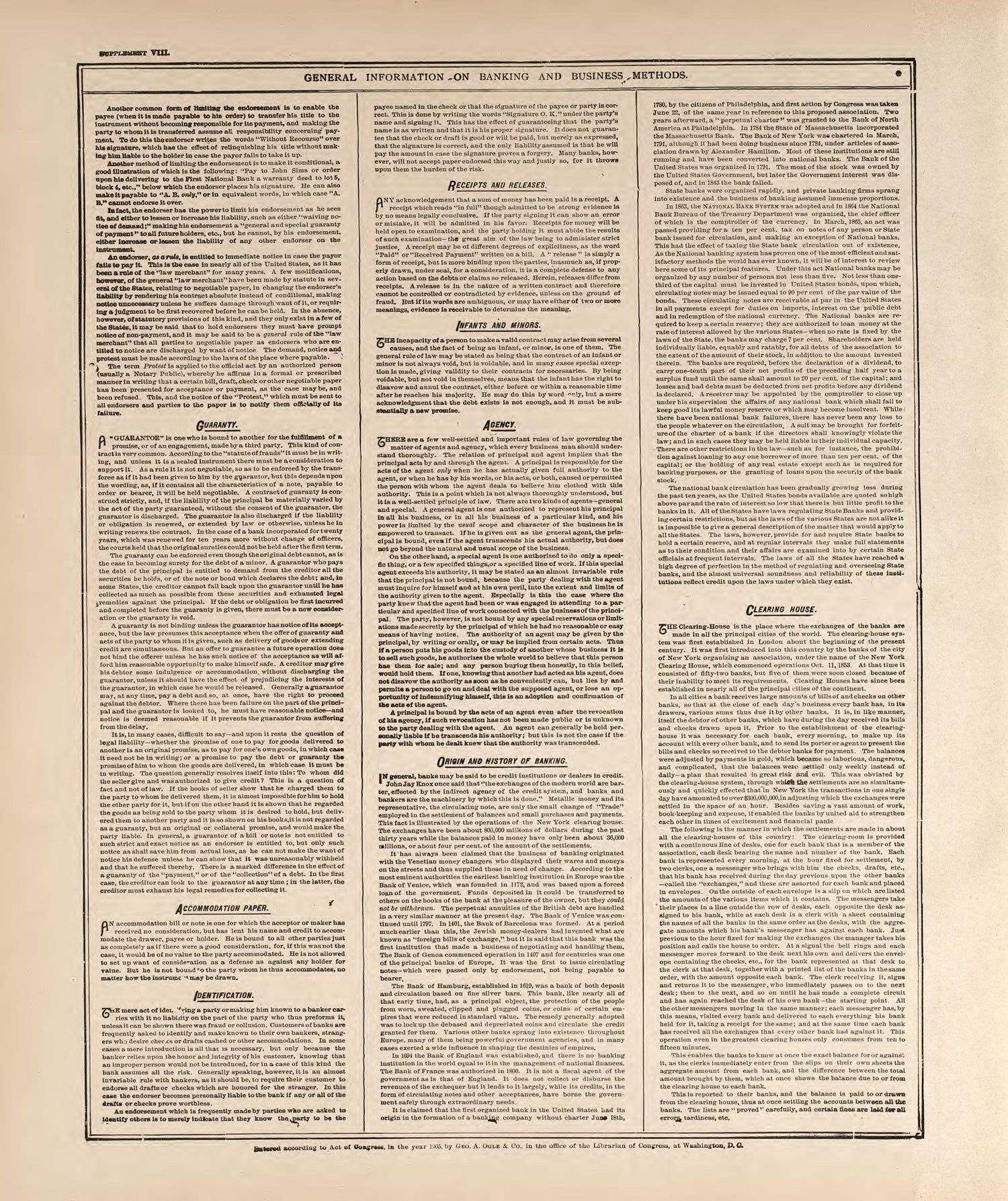 General Information of Banking and Business Methods--continued from Standard Atlas of Buena Vista County, Iowa : Including a Plat Book of the Villages, Cities and Townships of the County, Map of the State, United States and World, Patrons Directory, R... by Relic Map Company