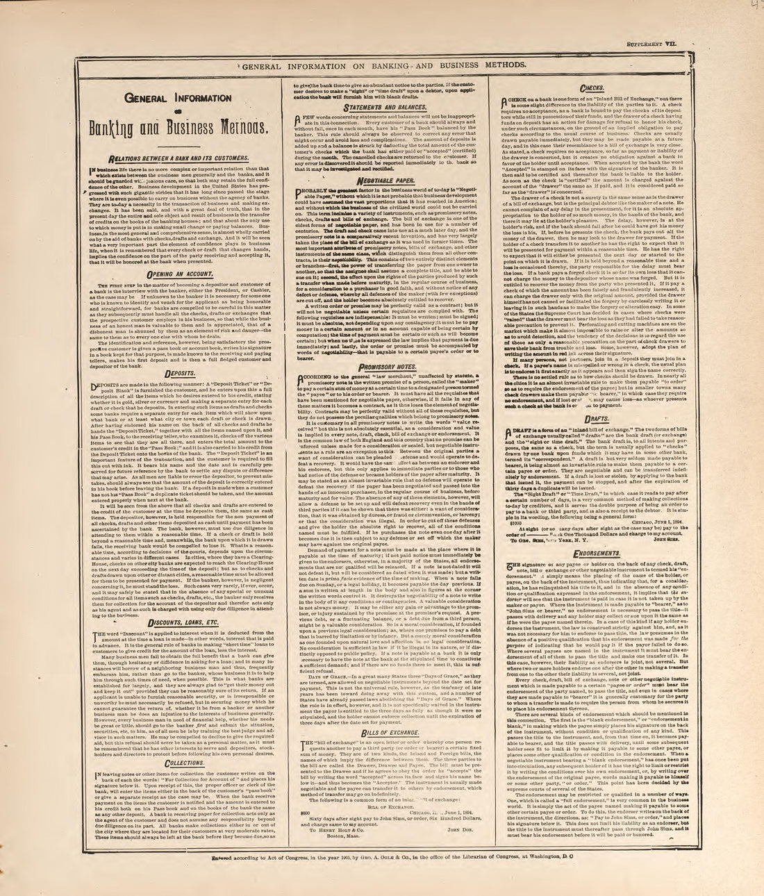 General Information of Banking and Business Methods from Standard Atlas of Buena Vista County, Iowa : Including a Plat Book of the Villages, Cities and Townships of the County, Map of the State, United States and World, Patrons Directory, Reference �... by Relic Map Company