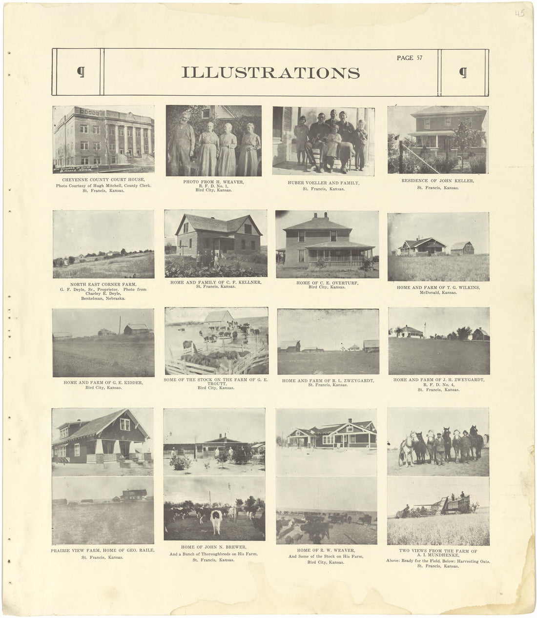 Illustrations from Standard Atlas of Cheyenne County, Kansas : Including a Plat Book of the Villages, Cities and Townships of the County, Map of the State, United States and World : Patrons Directory, Reference … 1928 by Relic Map Company