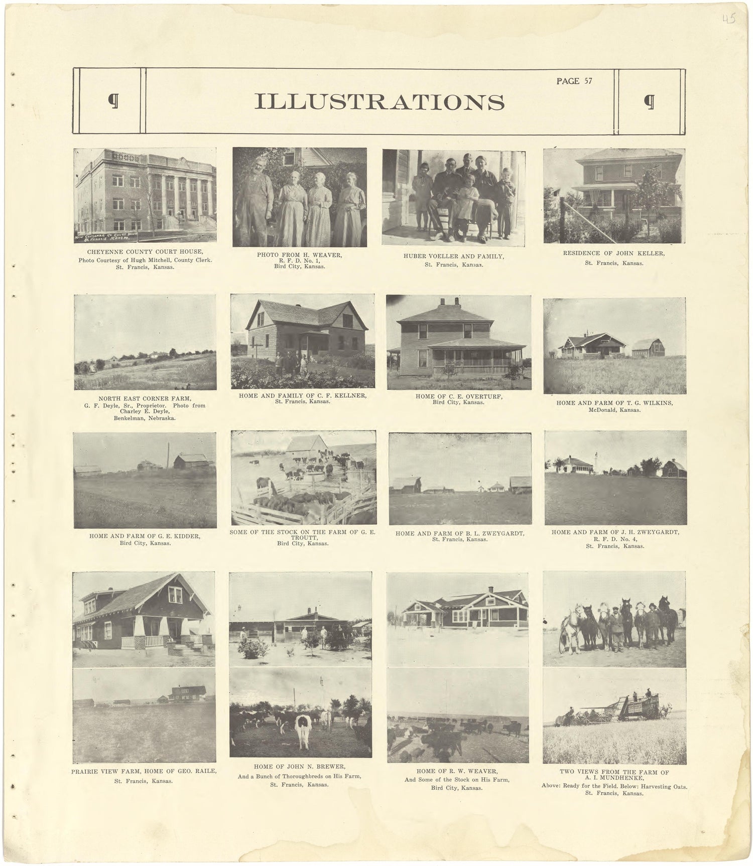 Illustrations from Standard Atlas of Cheyenne County, Kansas : Including a Plat Book of the Villages, Cities and Townships of the County, Map of the State, United States and World : Patrons Directory, Reference … 1928 by Relic Map Company