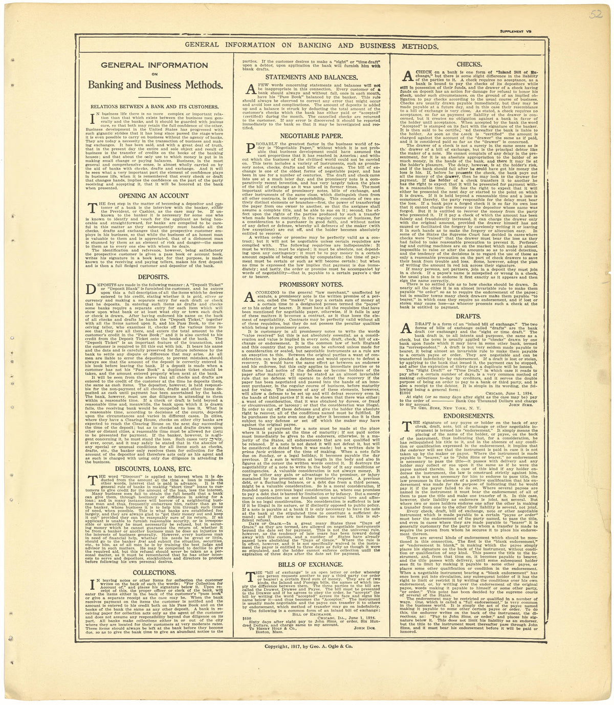 General Information On Banking and Business Methods from Standard Atlas of Cheyenne County, Kansas : Including a Plat Book of the Villages, Cities and Townships of the County, Map of the State, United States and World : Patrons Directory, Reference �... by Relic Map Company