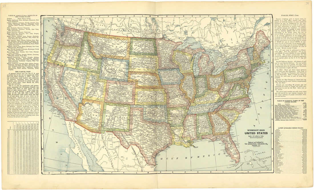 United States from Standard Atlas of Cheyenne County, Kansas : Including a Plat Book of the Villages, Cities and Townships of the County, Map of the State, United States and World : Patrons Directory, Reference … 1928 by Relic Map Company