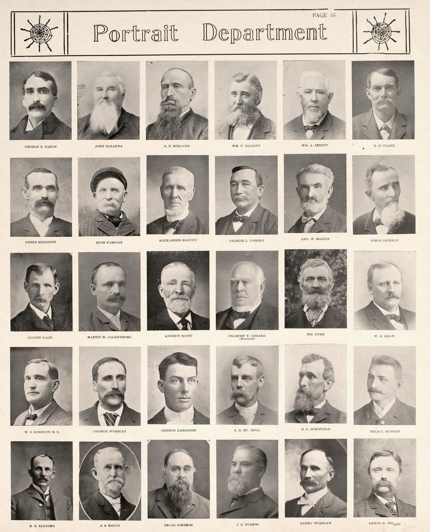 Portrait Department, Pt. 2 from Standard Atlas of Kendall County, Illinois : Including a Plat Book of the Villages, Cities and Townships of the County, Map of the State, United States and World : Patrons Directory, Reference … 1903 by Relic Map Company