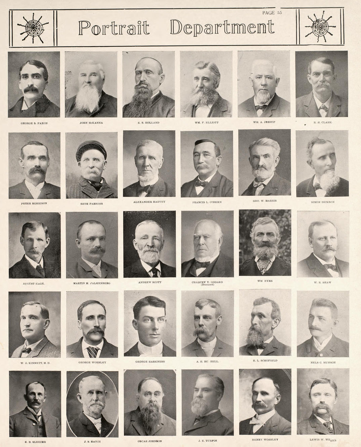 Portrait Department, Pt. 2 from Standard Atlas of Kendall County, Illinois : Including a Plat Book of the Villages, Cities and Townships of the County, Map of the State, United States and World : Patrons Directory, Reference … 1903 by Relic Map Company