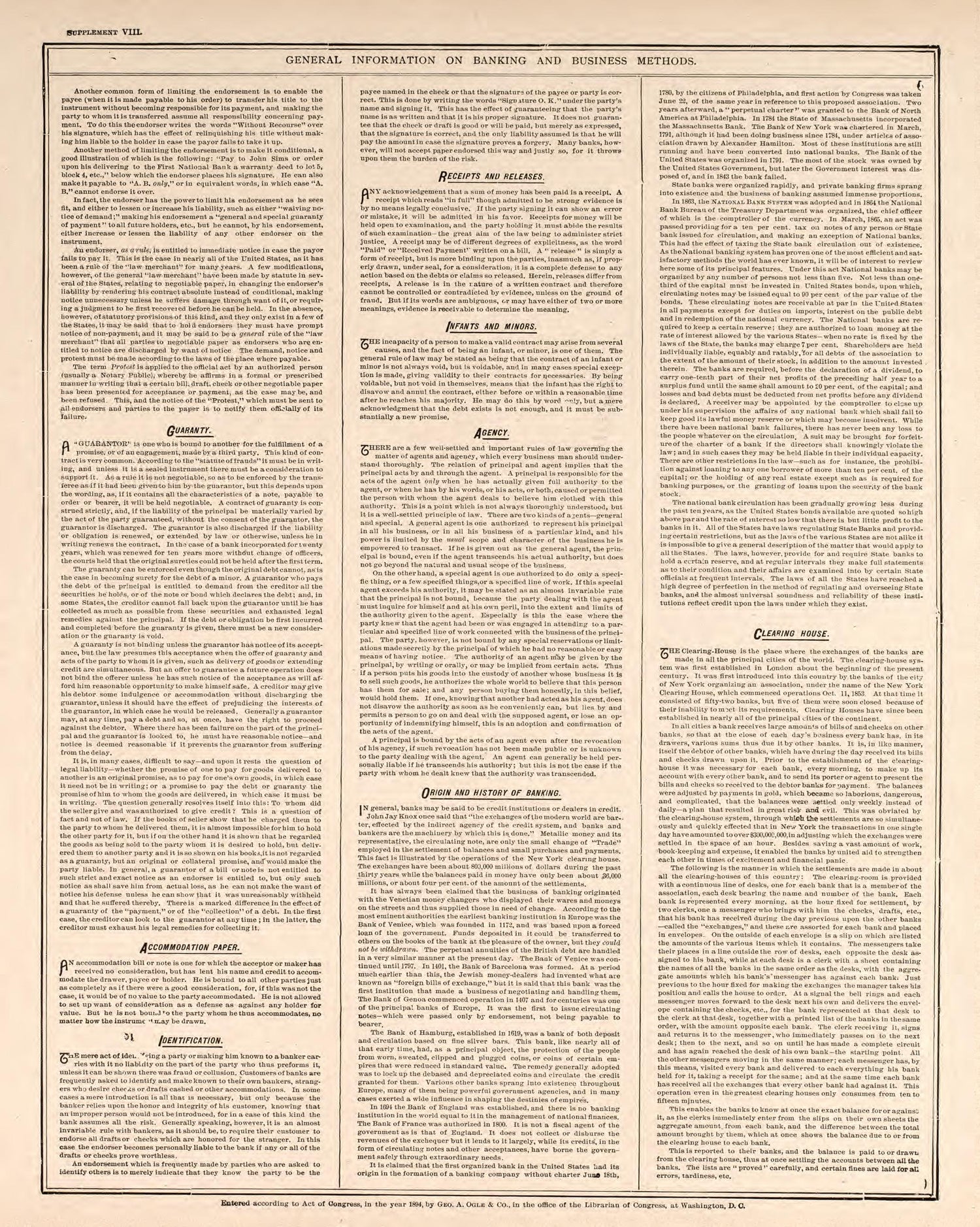 Banking and Business Methods, Pt. 2 from Standard Atlas of Kendall County, Illinois : Including a Plat Book of the Villages, Cities and Townships of the County, Map of the State, United States and World : Patrons Directory, Reference … 1903 by Relic Map Company